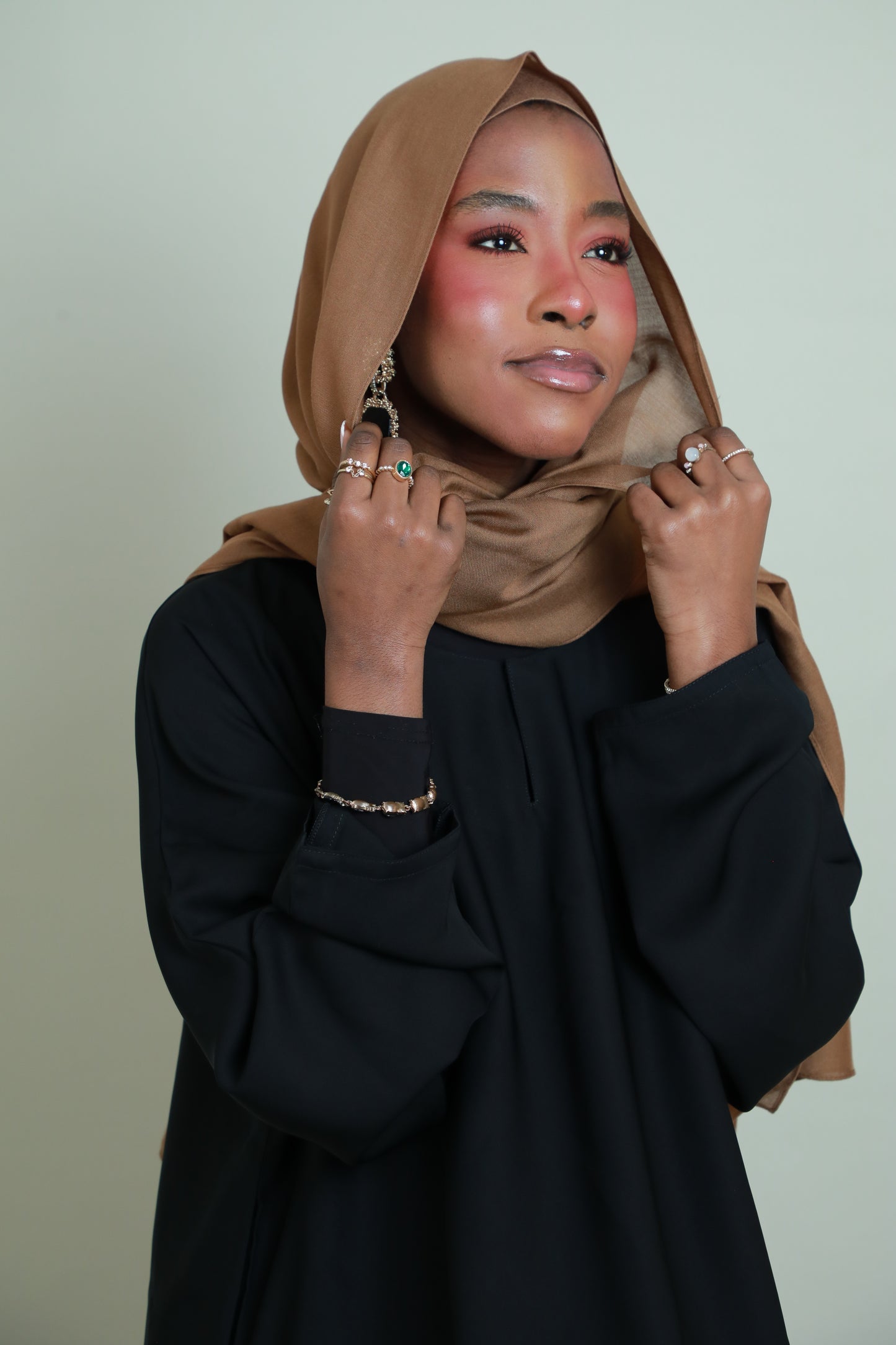 Modal Hijab With Matching Under Cap Included - Light Brown