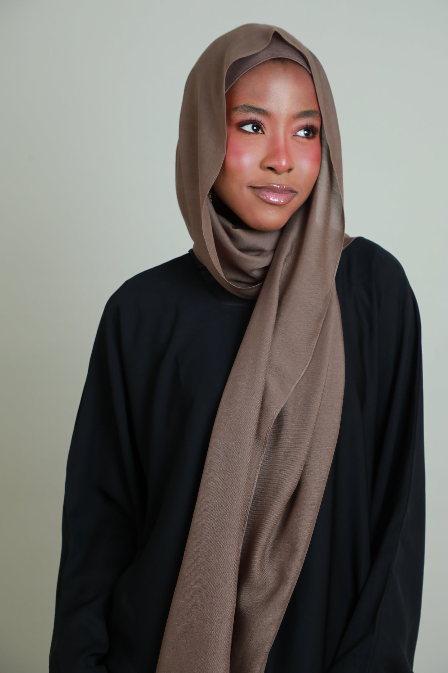 Modal Hijab With Matching Under Cap Included - Brown
