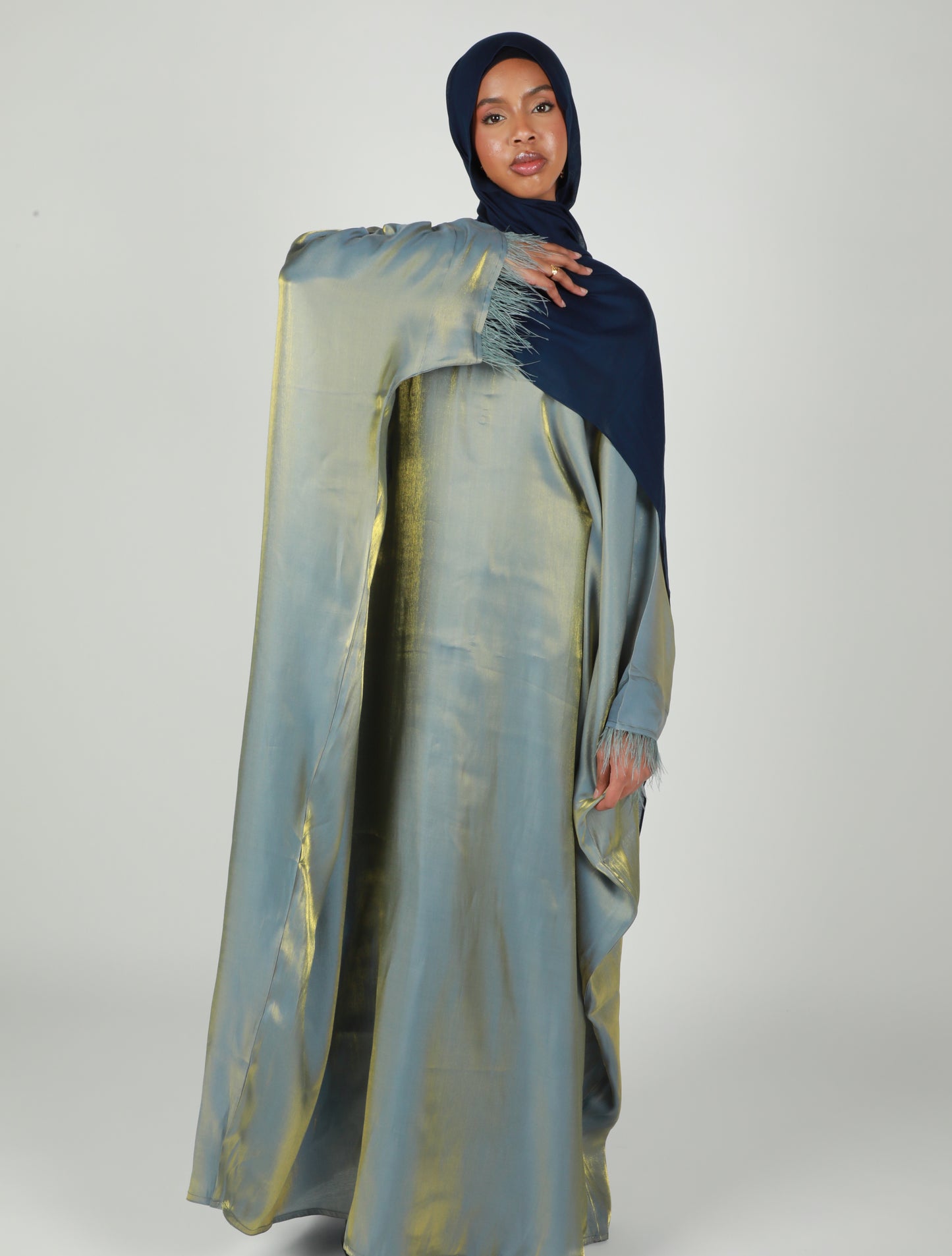 Butterfly Abaya - Two Tone Shimmer - Blue