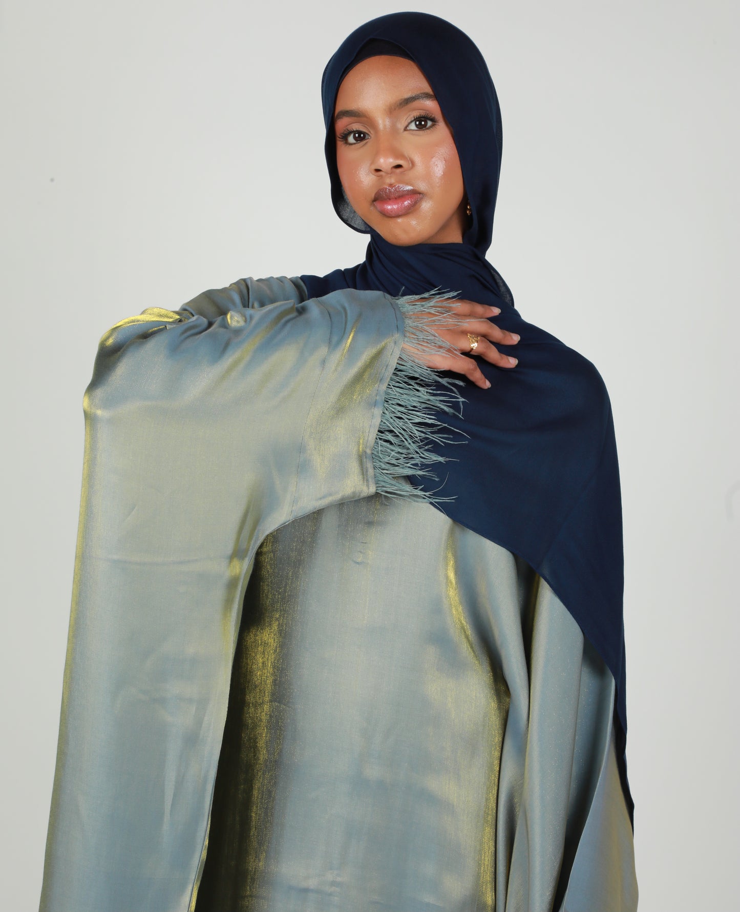 Butterfly Abaya - Two Tone Shimmer - Blue