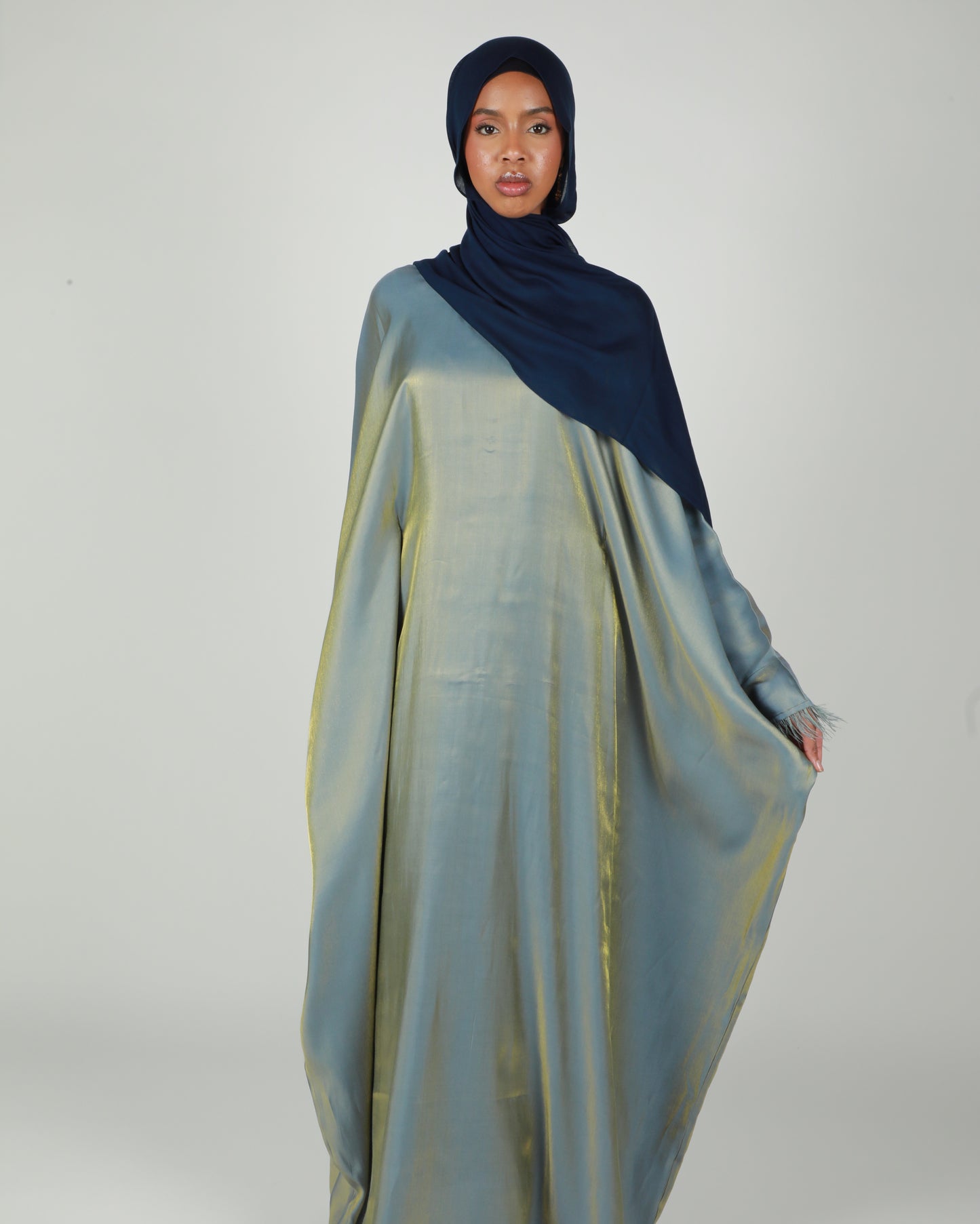 Butterfly Abaya - Two Tone Shimmer - Blue