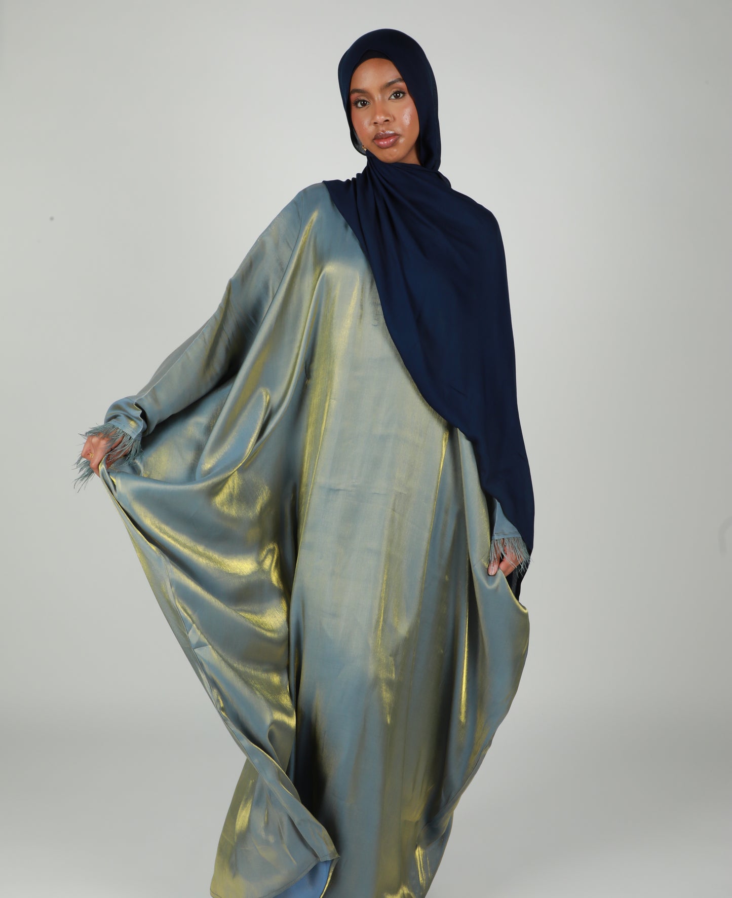 Butterfly Abaya - Two Tone Shimmer - Blue