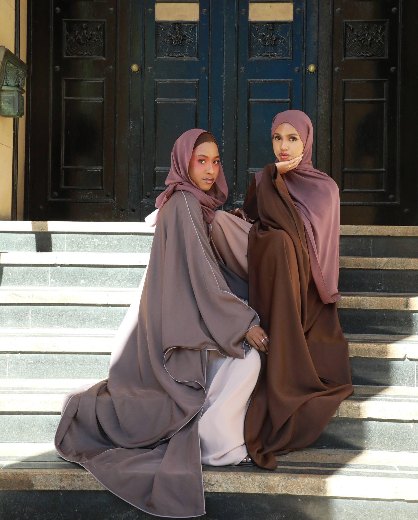 Haya Open Abaya - Mink Brown