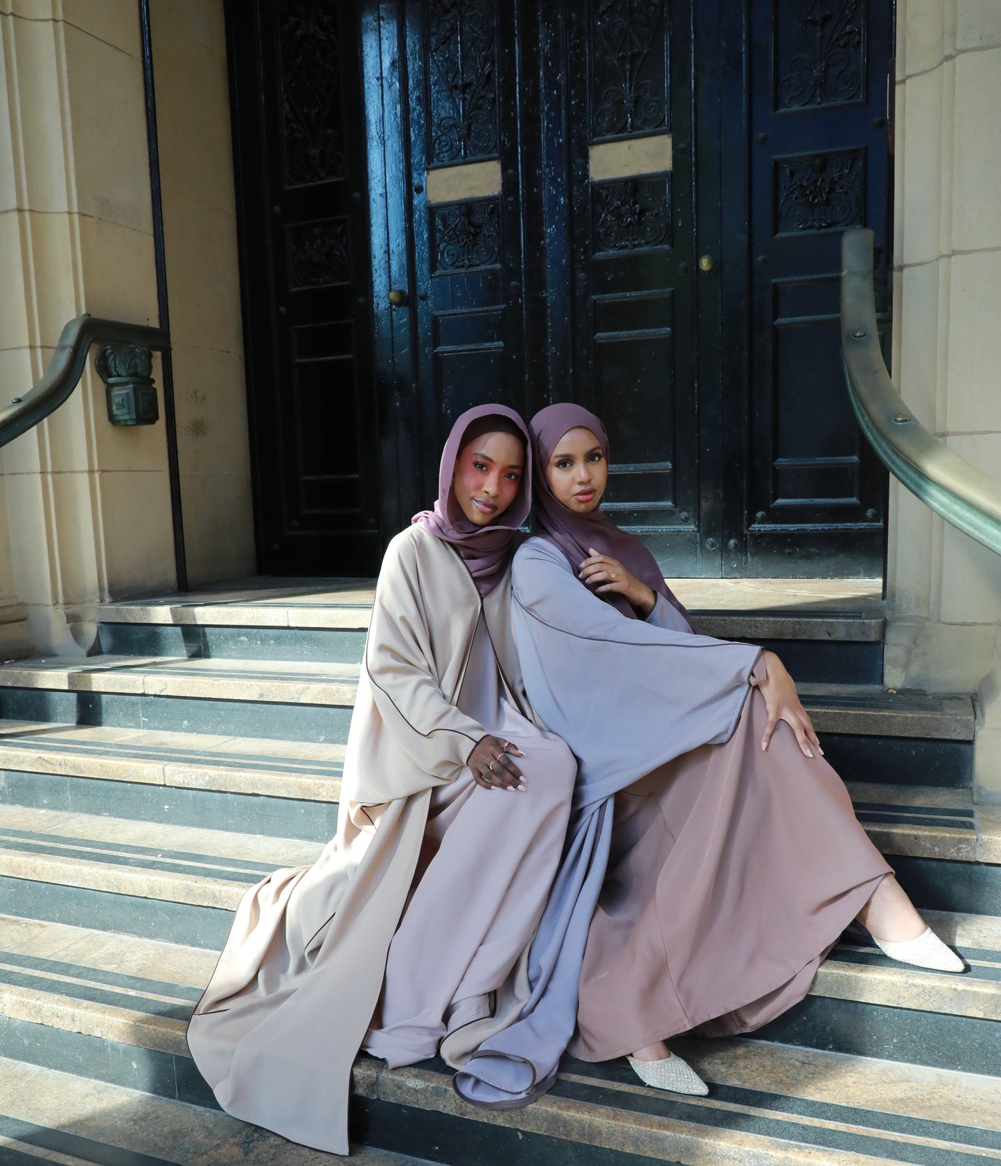 Haya Open Abaya - Lavender Grey