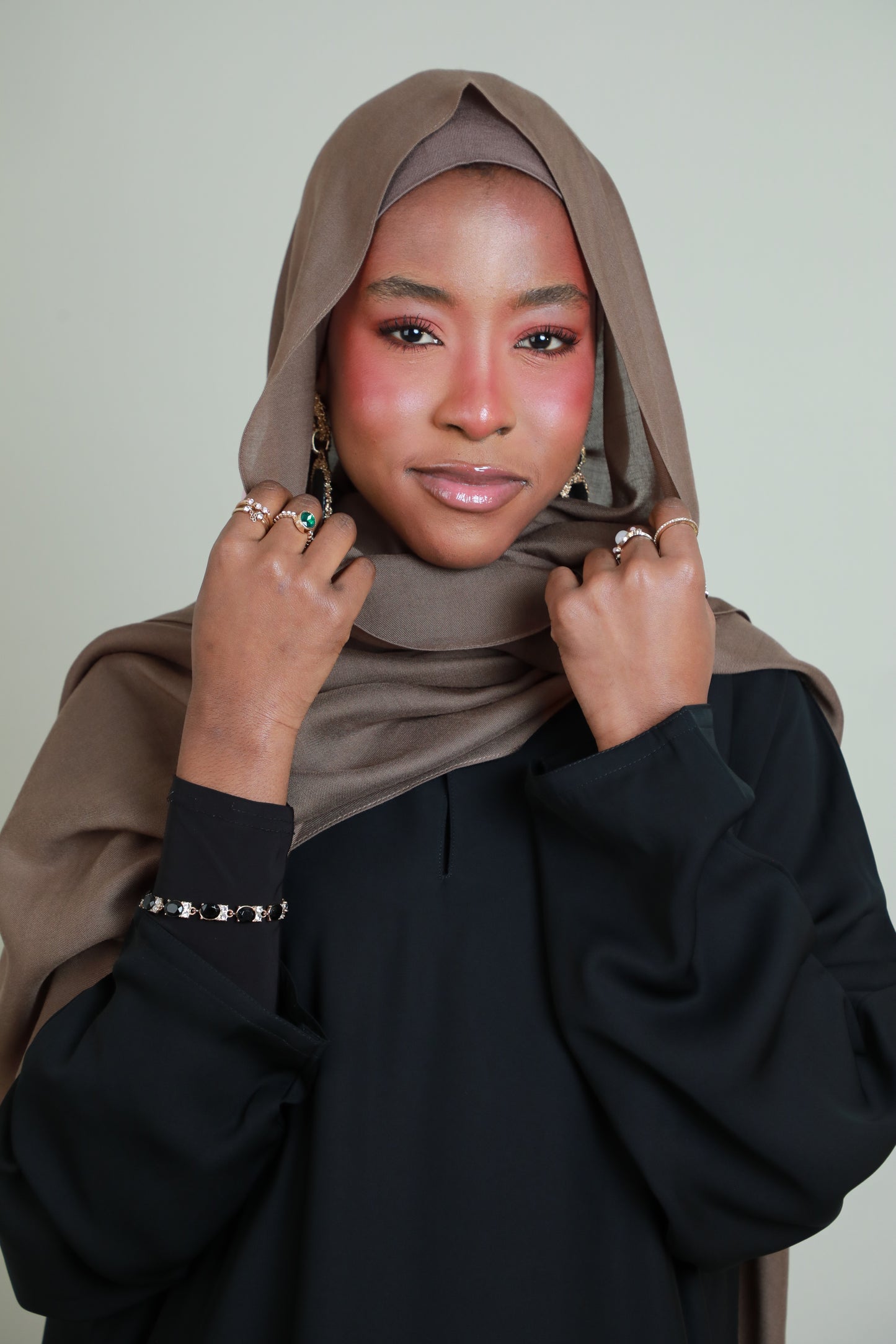 Modal Hijab With Matching Under Cap Included - Brown