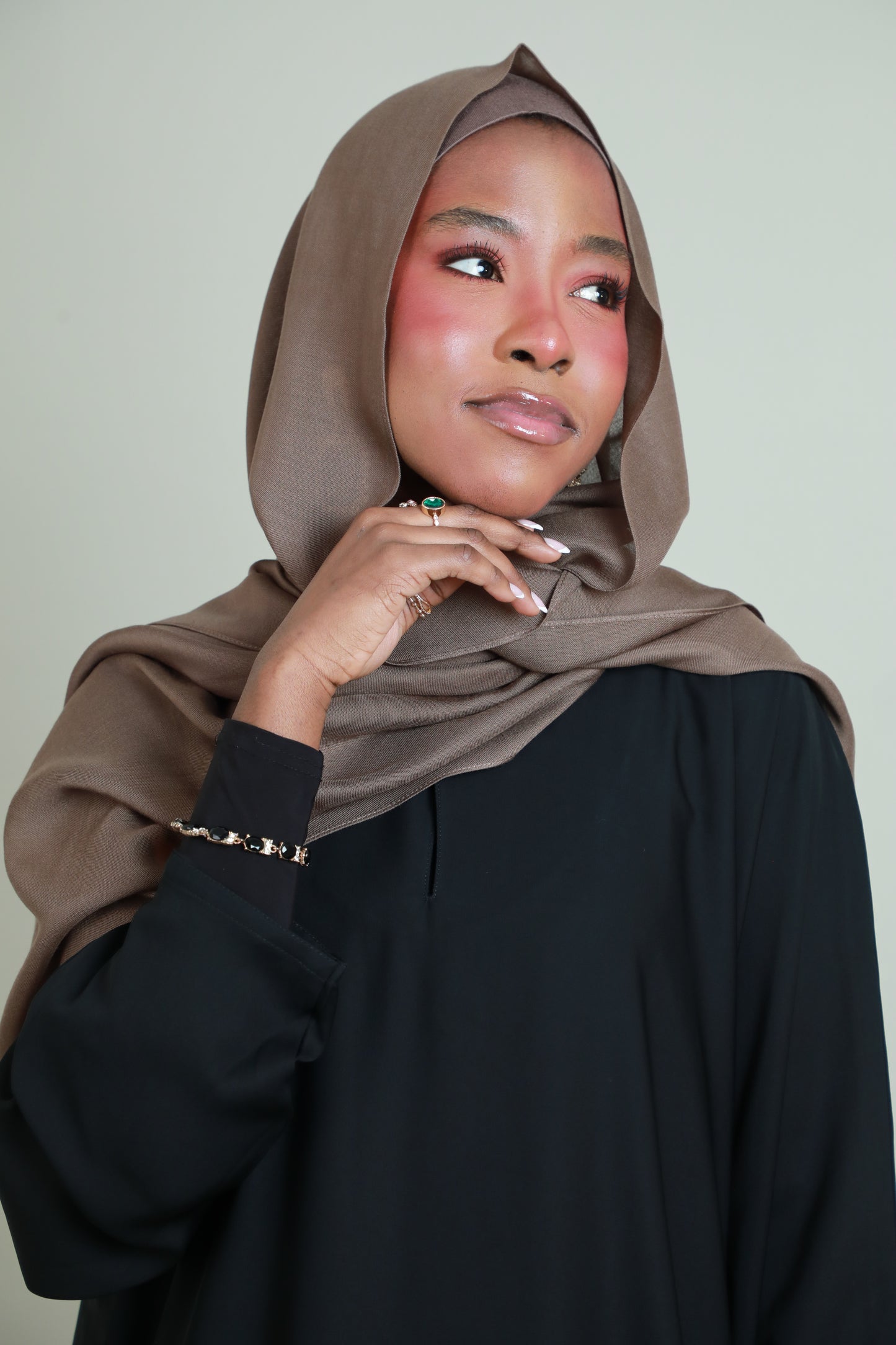 Modal Hijab With Matching Under Cap Included - Brown