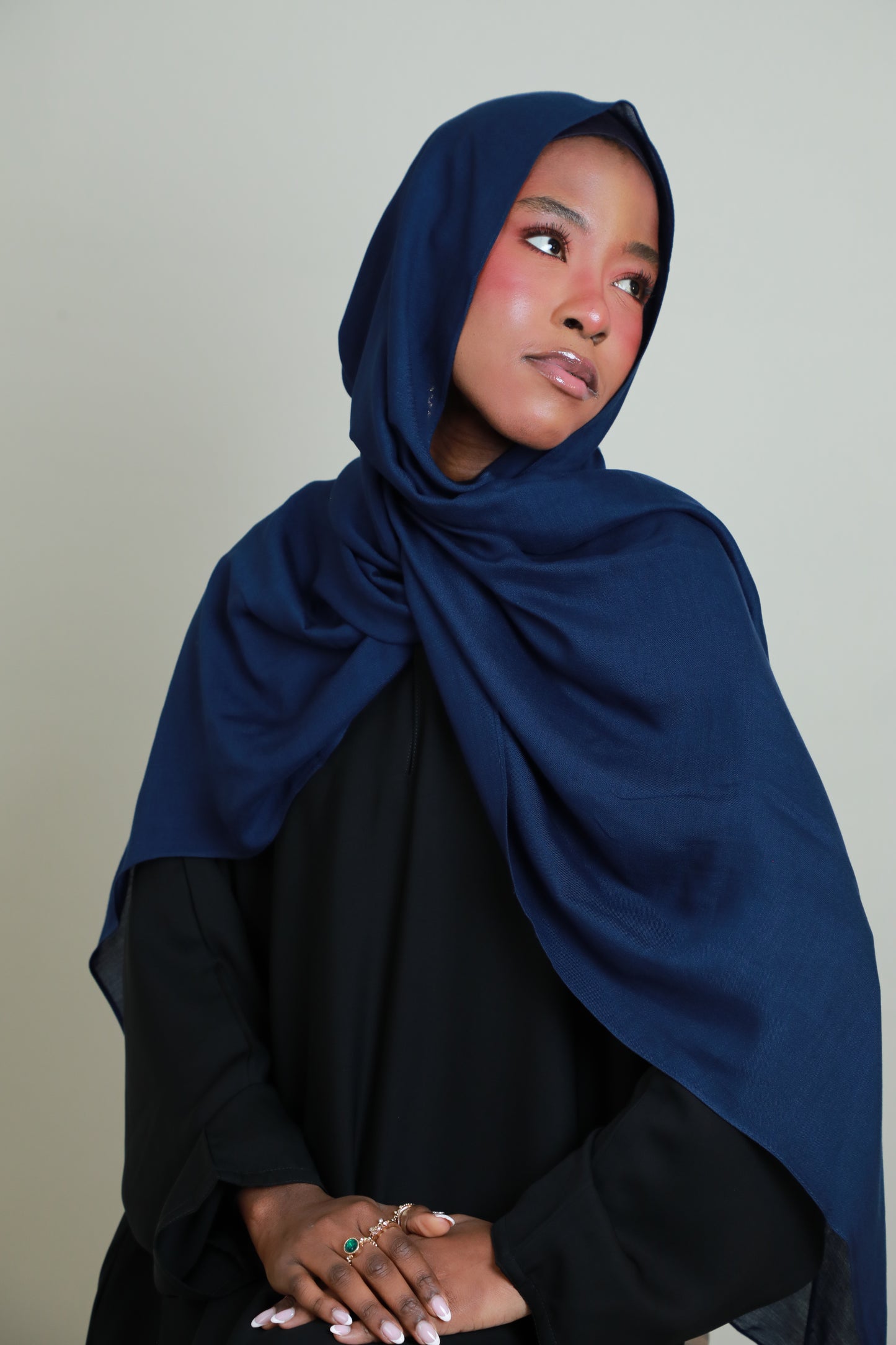 Modal Hijab With Matching Under Cap Included - Navy Blue