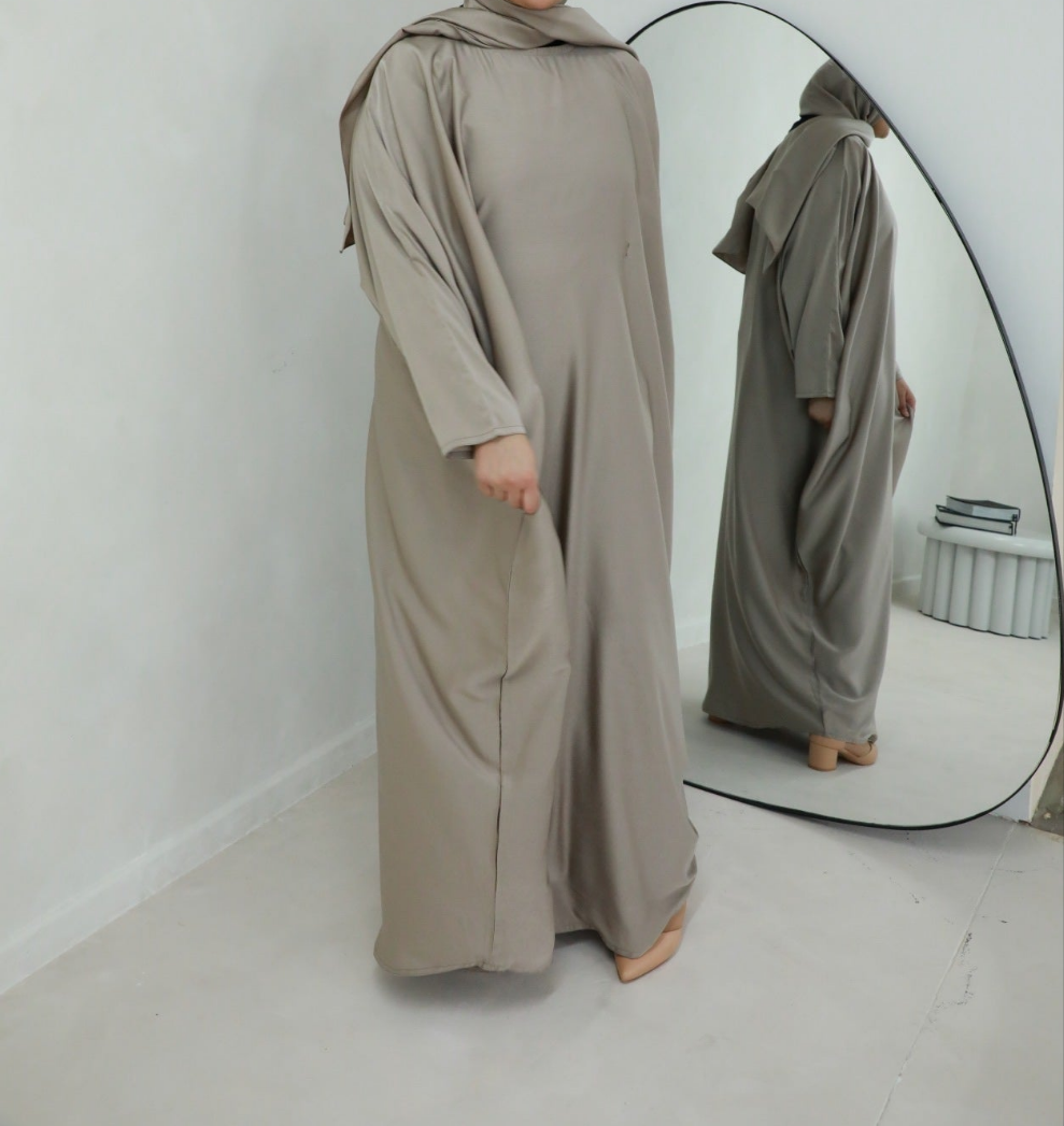 Premium Butterfly Abaya (Hijab Included) - Nude Brown