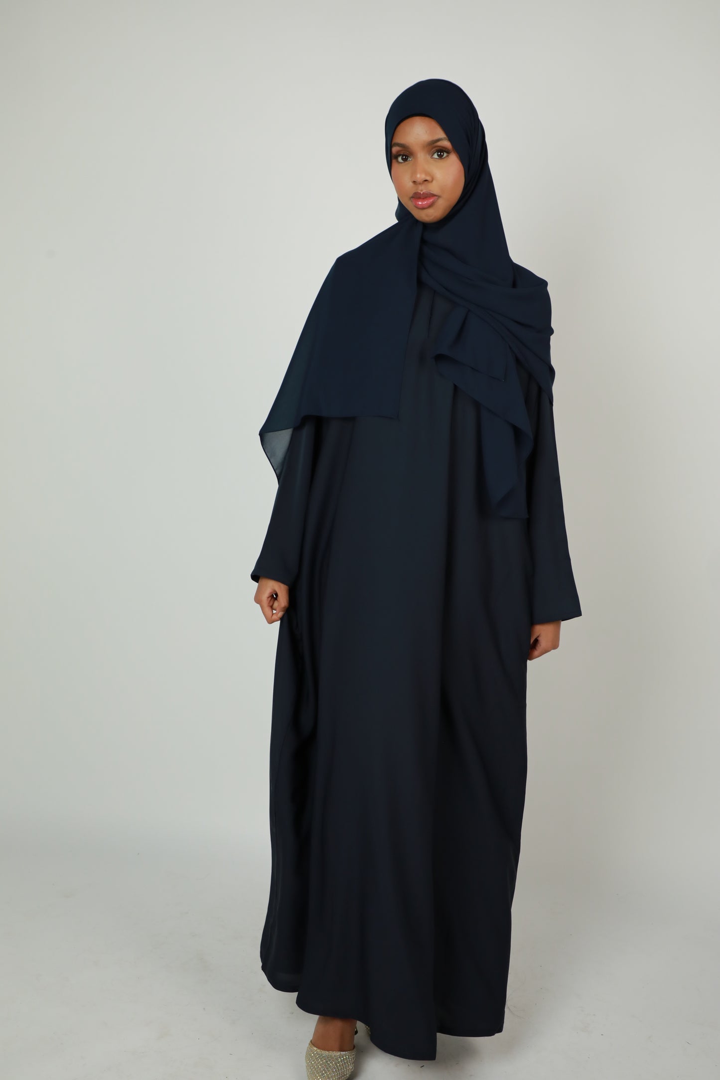 Basic Abaya With Pockets - Navy Blue