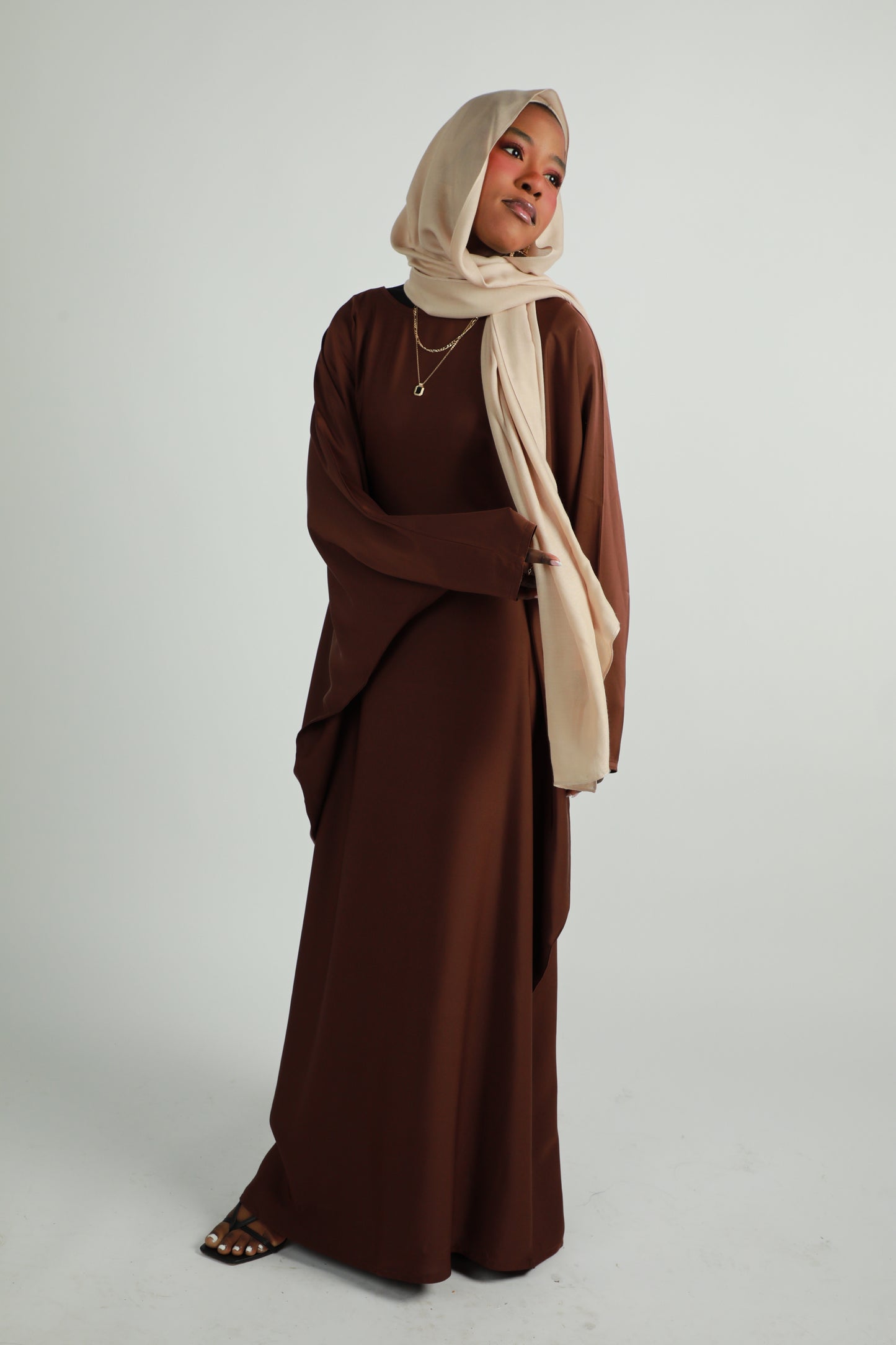 Butterfly Abaya - Brown