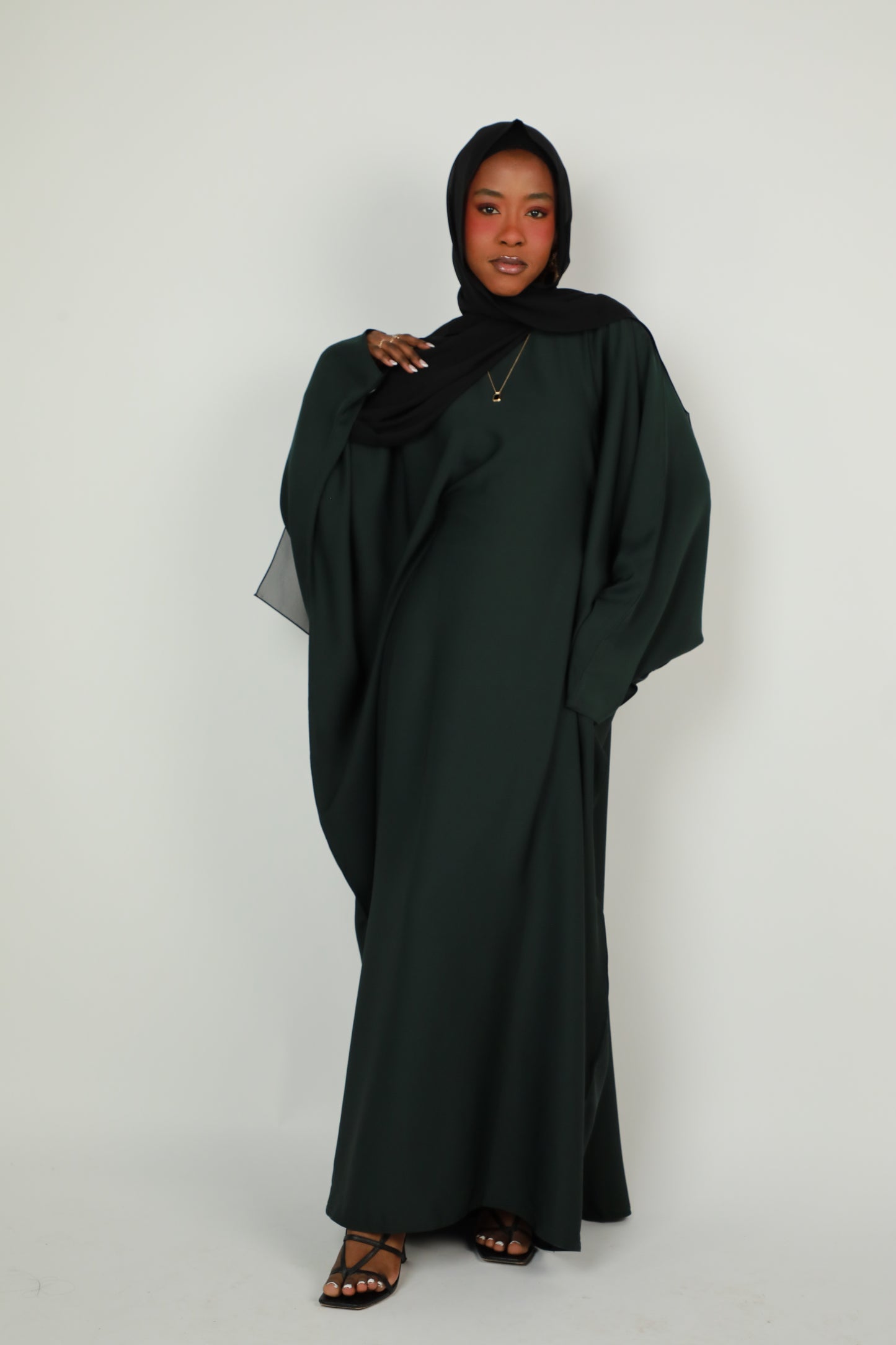 Butterfly Abaya - Dark Green