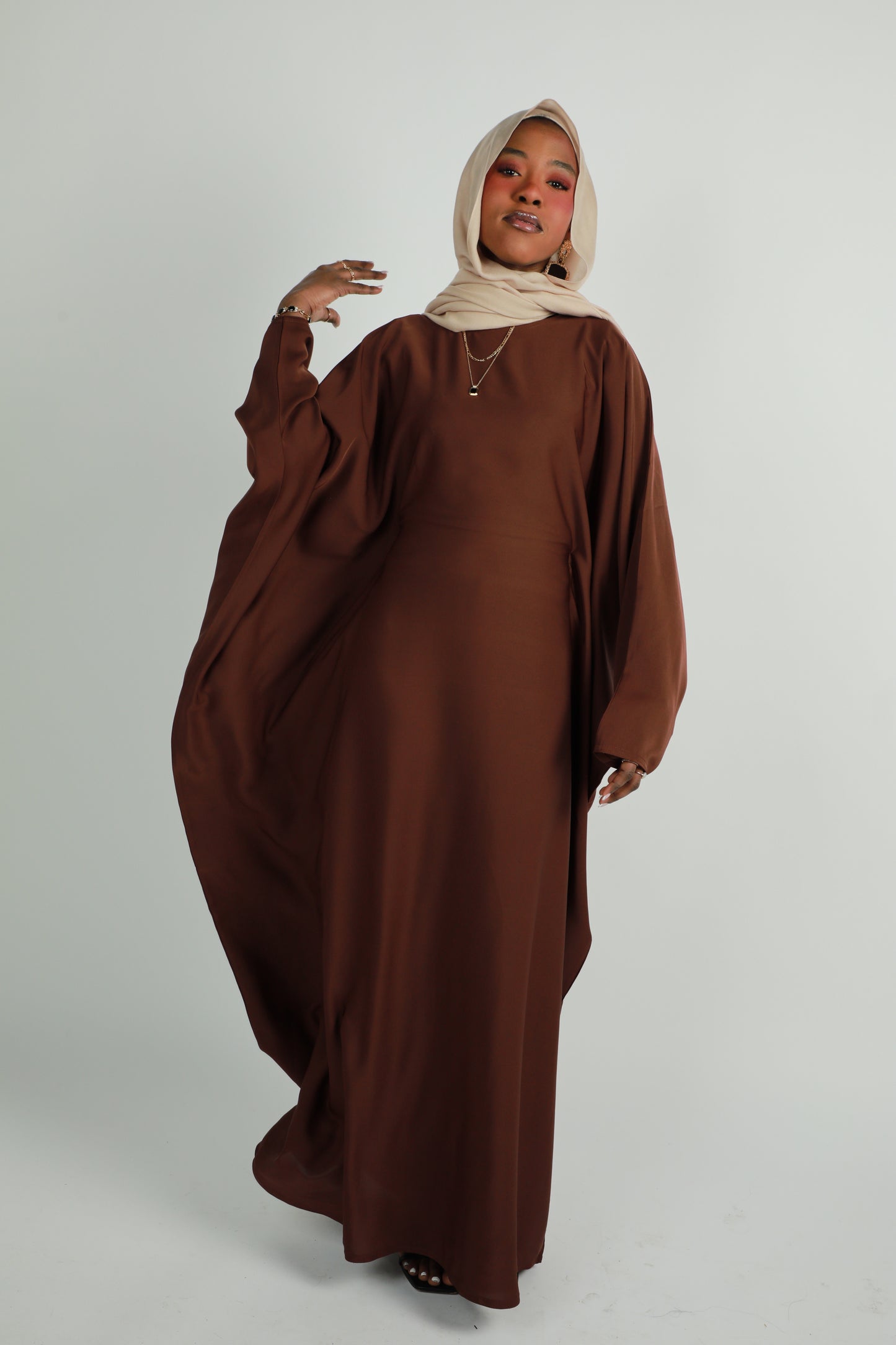 Butterfly Abaya - Brown