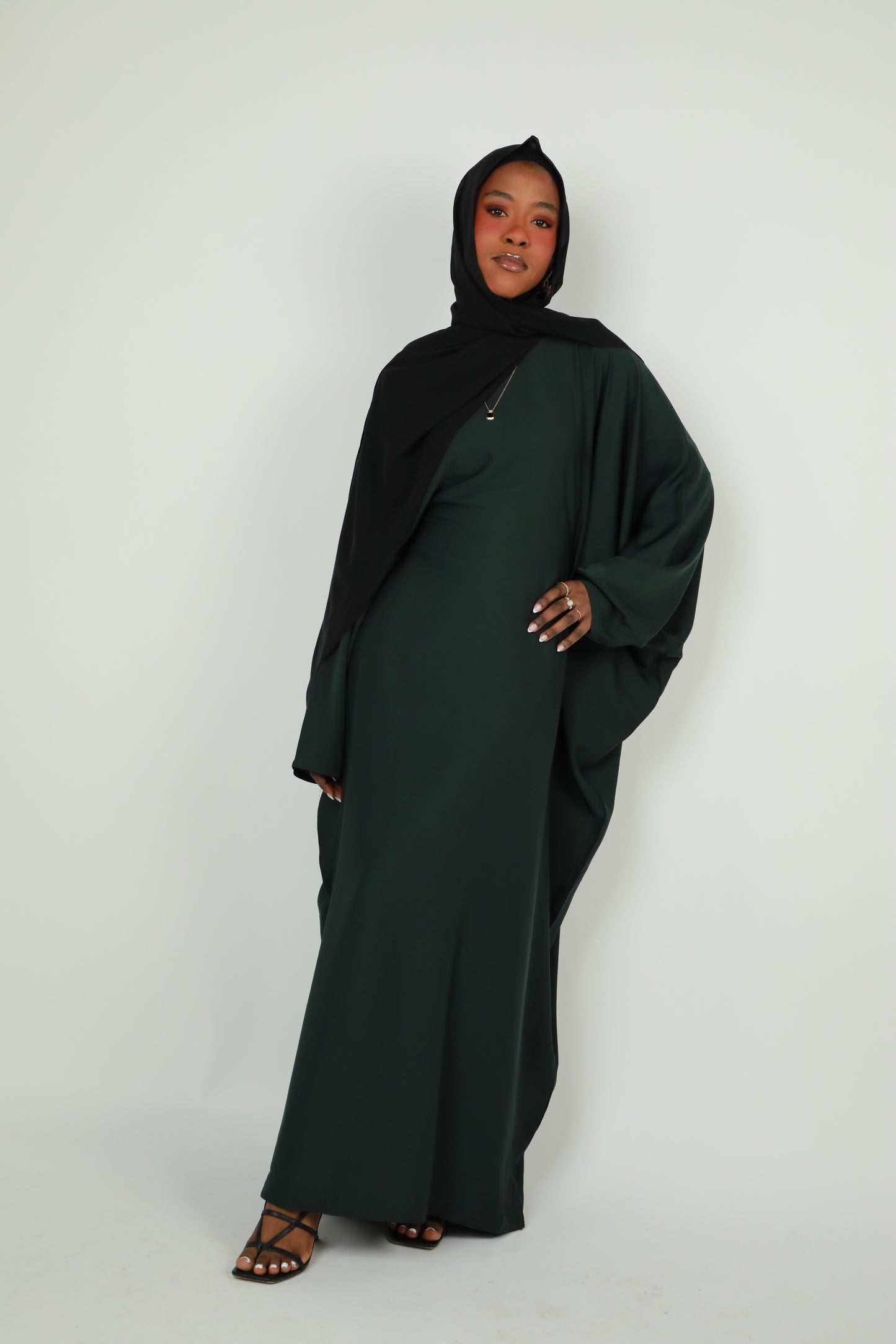 Butterfly Abaya - Dark Green