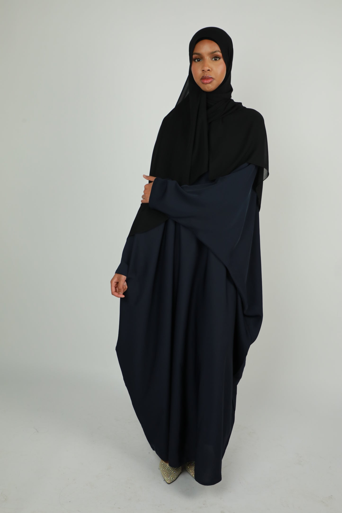 Butterfly Abaya - Navy Blue