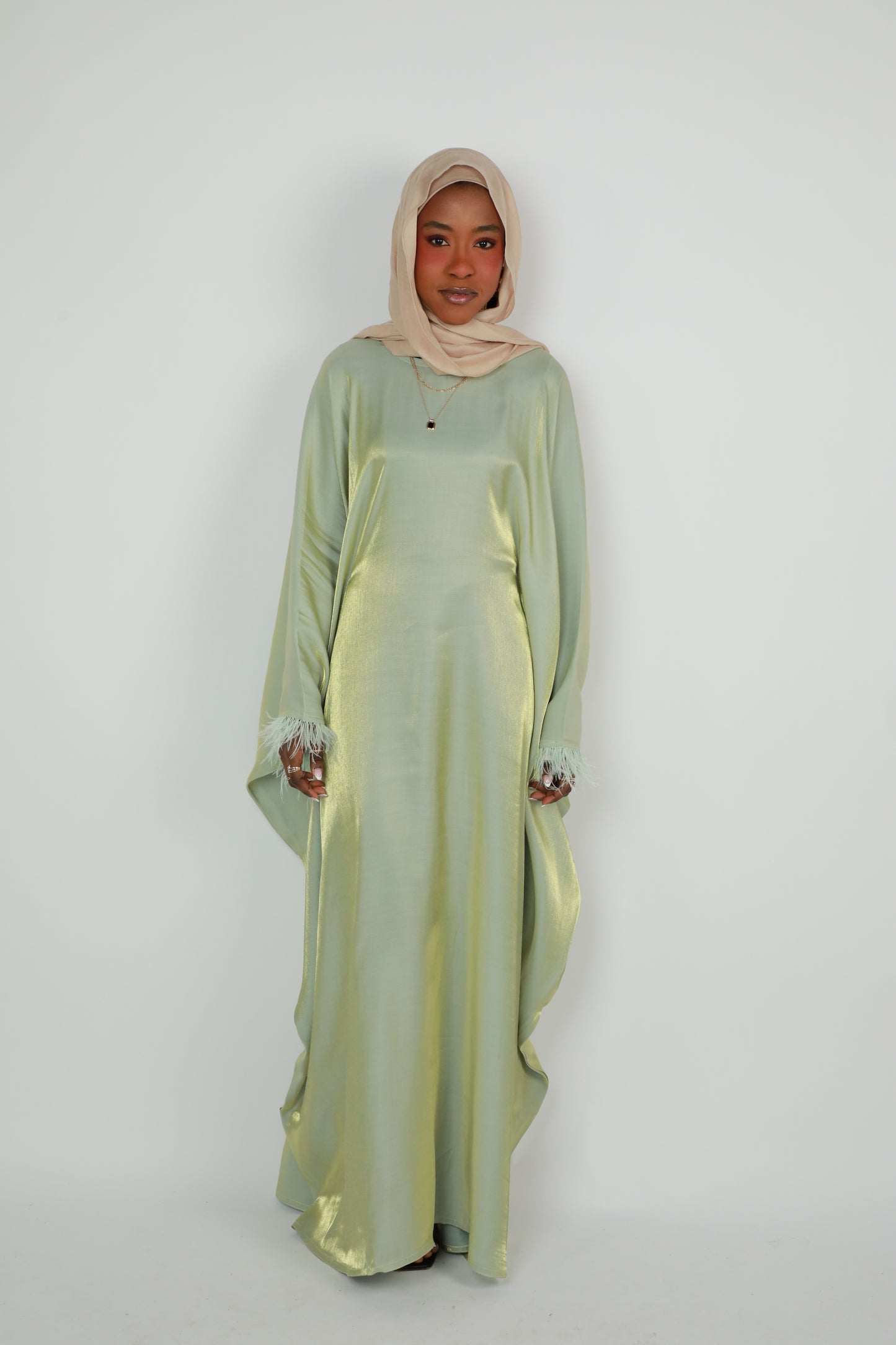 Butterfly Abaya - Two Tone Shimmer - Green