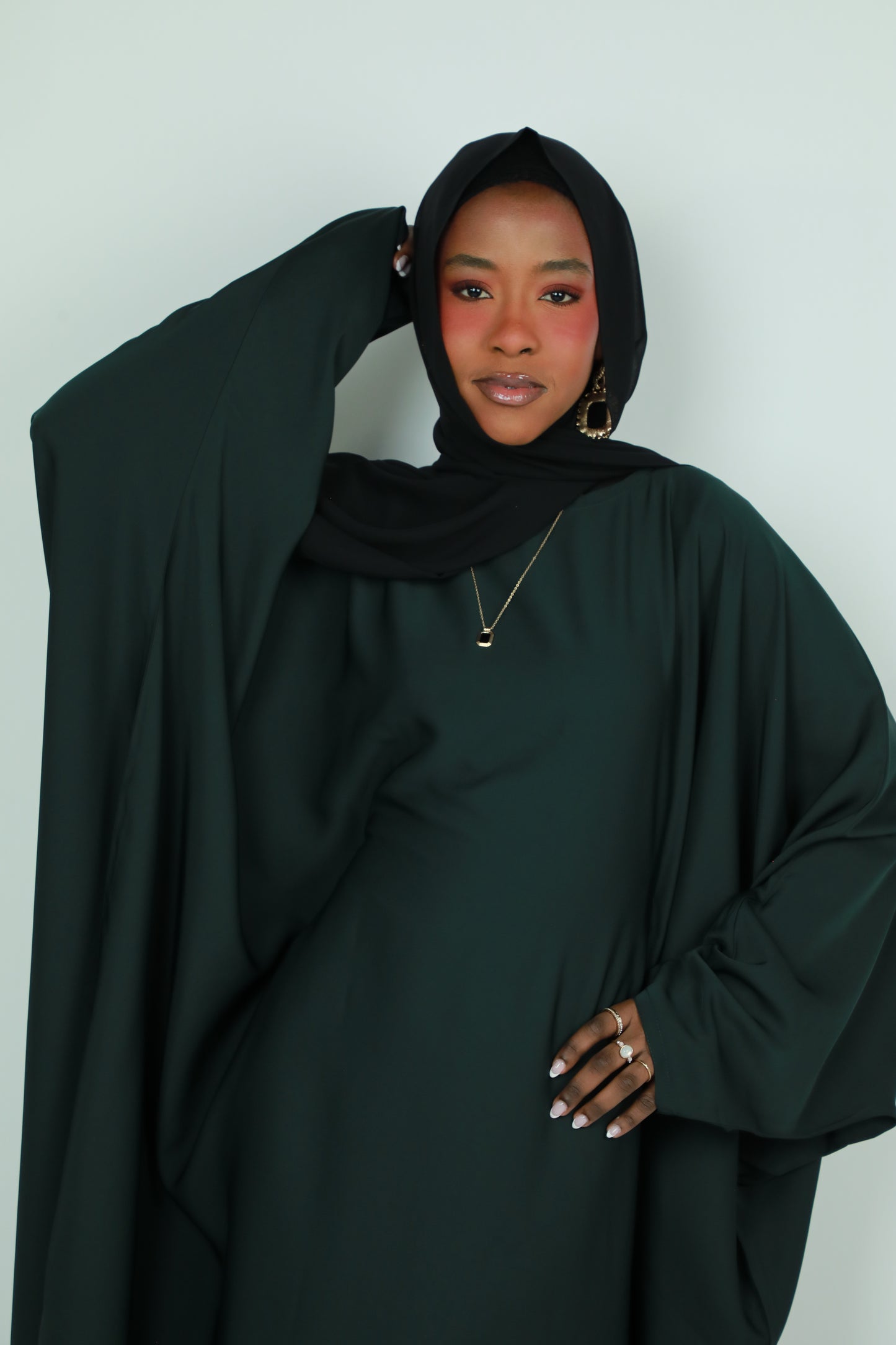 Butterfly Abaya - Dark Green