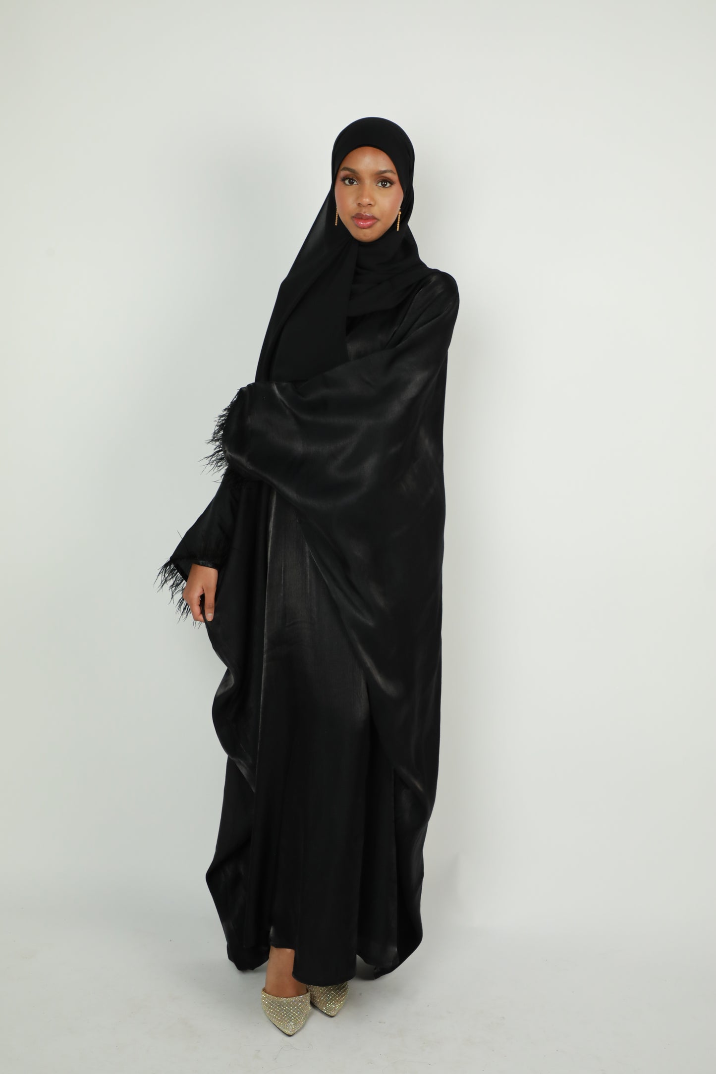 Butterfly Abaya - Two Tone Shimmer - Black