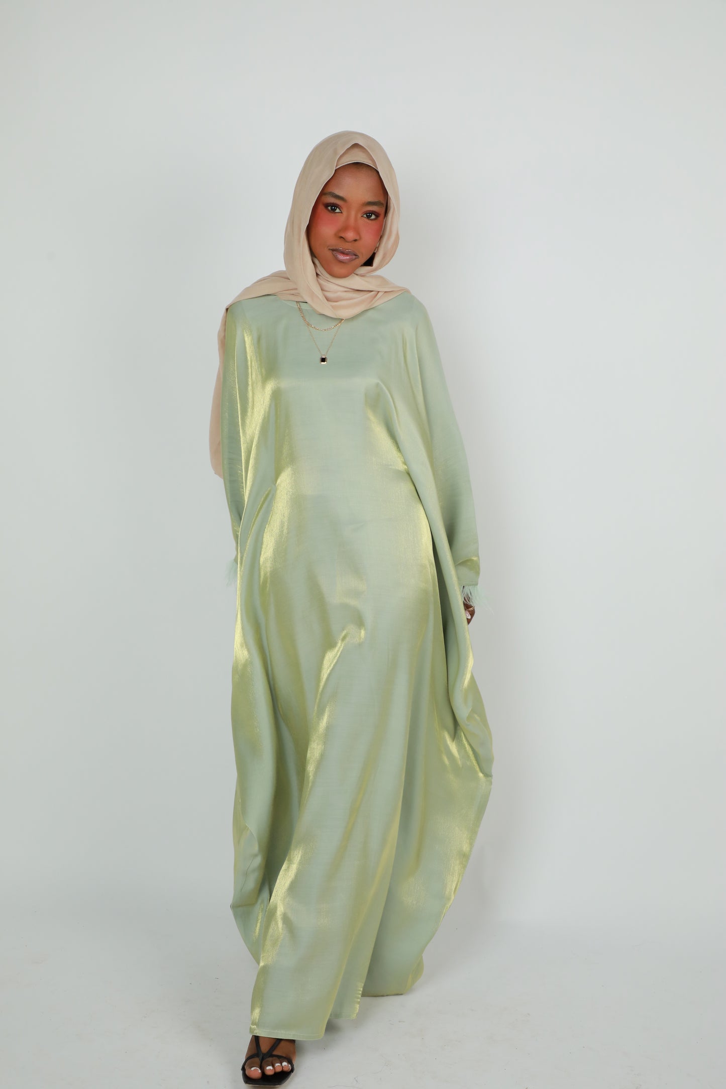 Butterfly Abaya - Two Tone Shimmer - Green