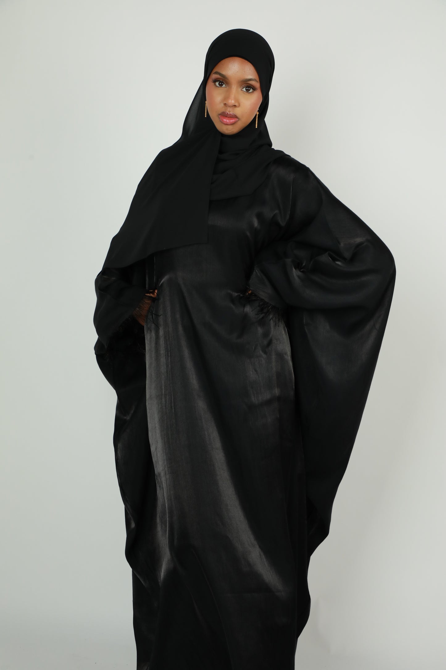 Butterfly Abaya - Two Tone Shimmer - Black