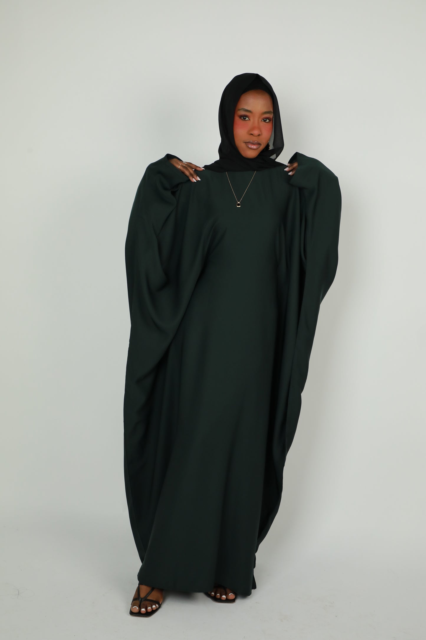 Butterfly Abaya - Dark Green