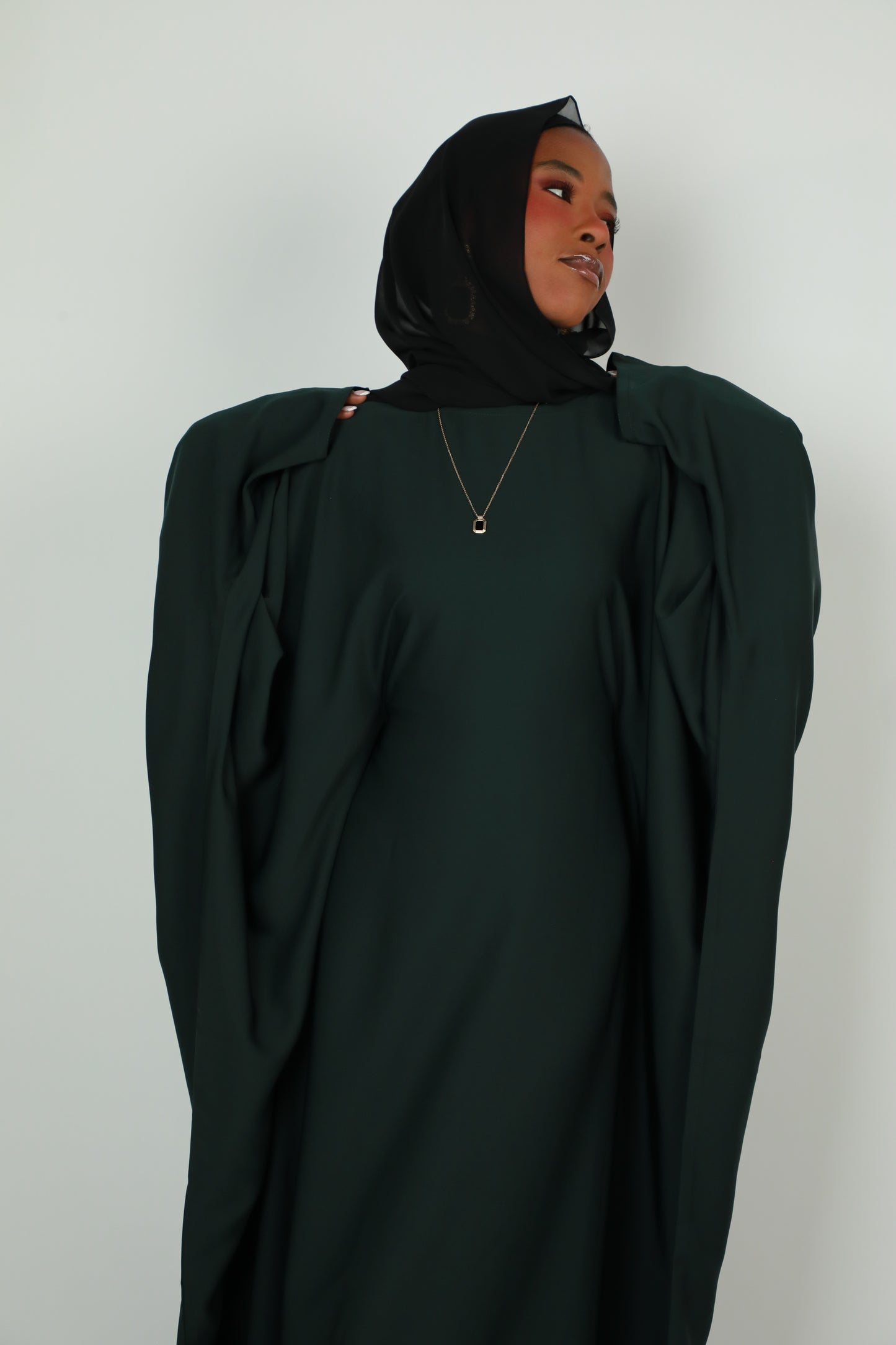 Butterfly Abaya - Dark Green