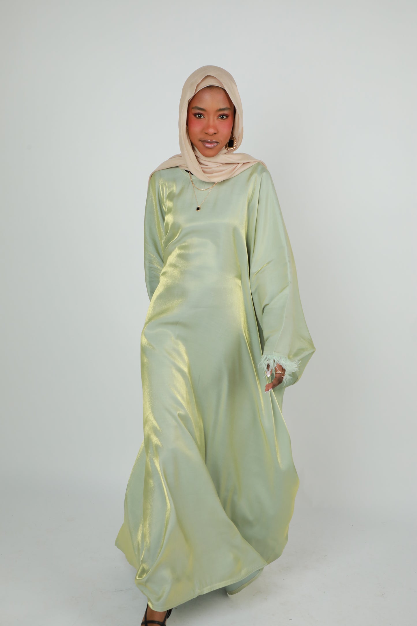Butterfly Abaya - Two Tone Shimmer - Green