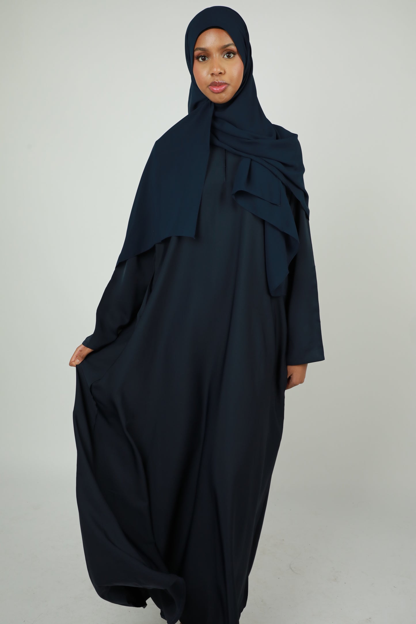 Basic Abaya With Pockets - Navy Blue