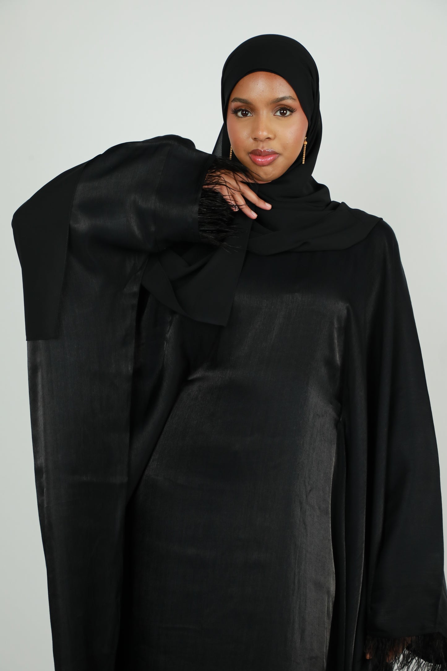 Butterfly Abaya - Two Tone Shimmer - Black