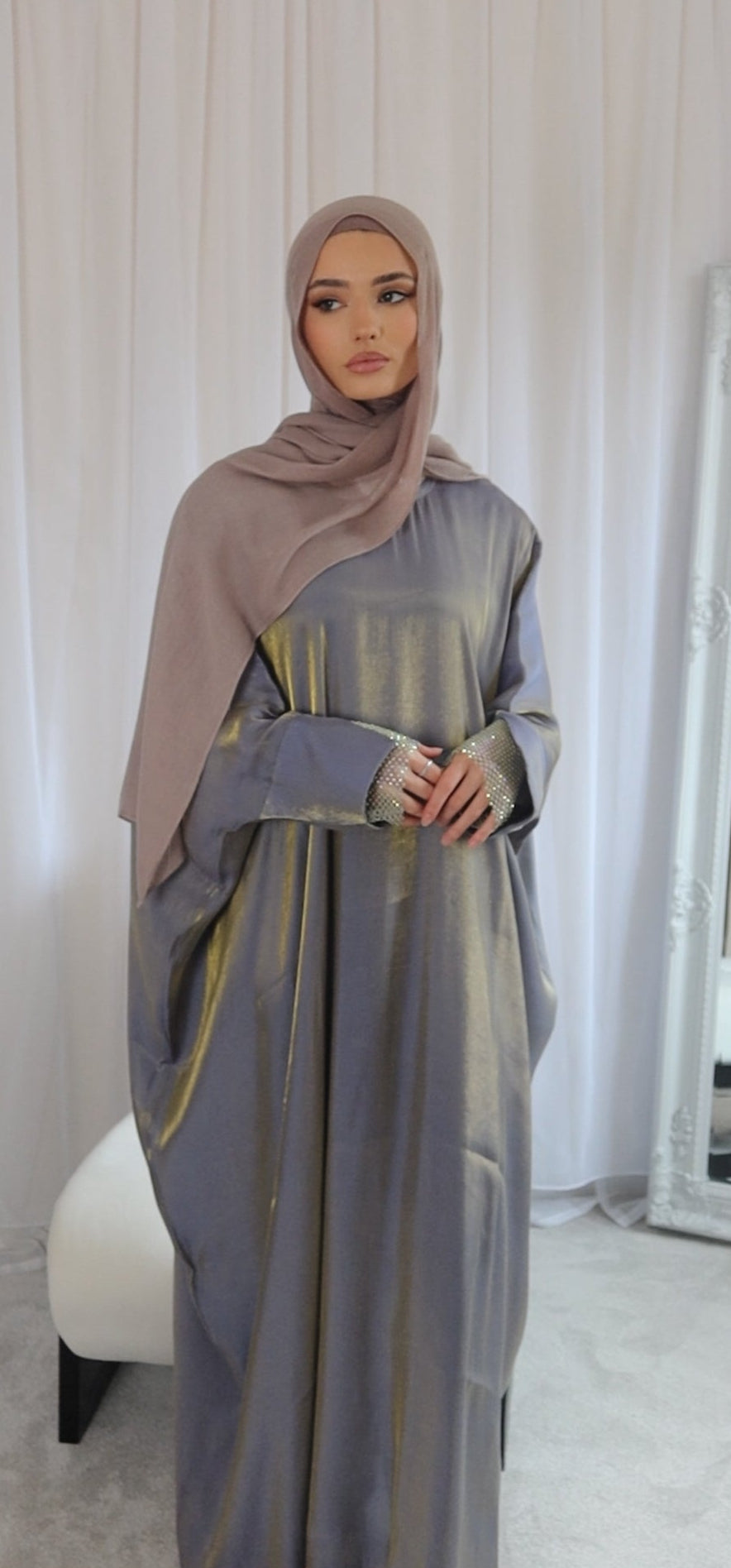 Laila Abaya (Two-tone Shimmer) - Blue