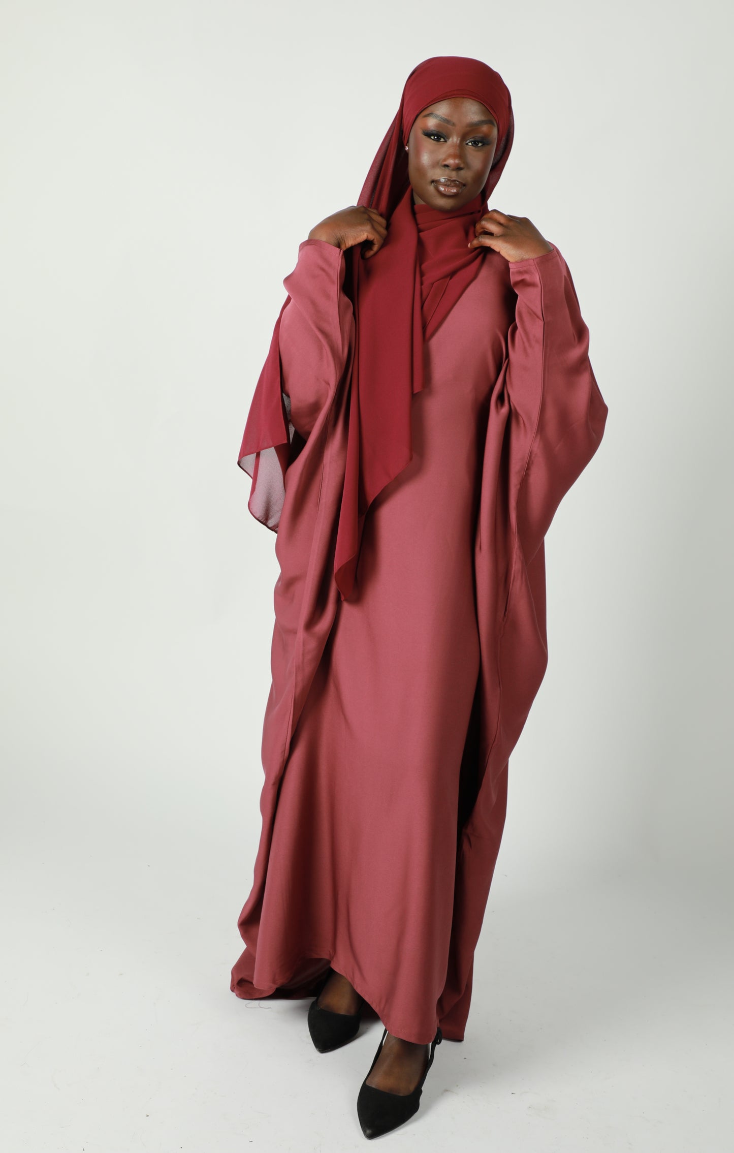Butterfly Abaya - Red Blush