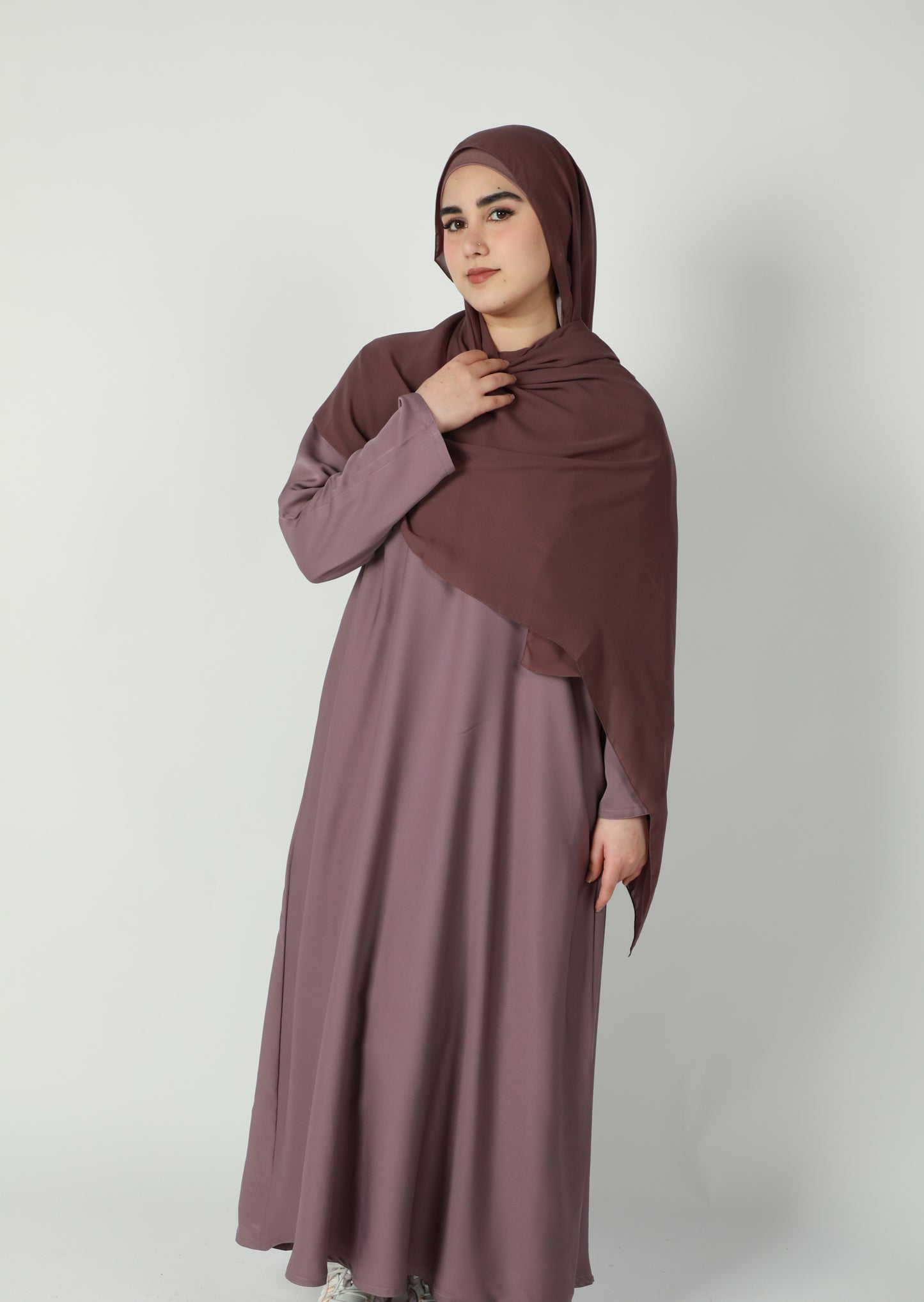 Basic Abaya With Pockets - Light Purple