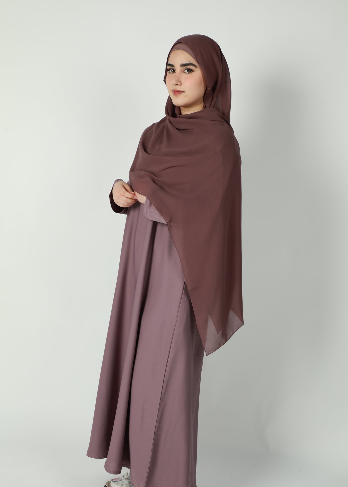 Basic Abaya With Pockets - Light Purple