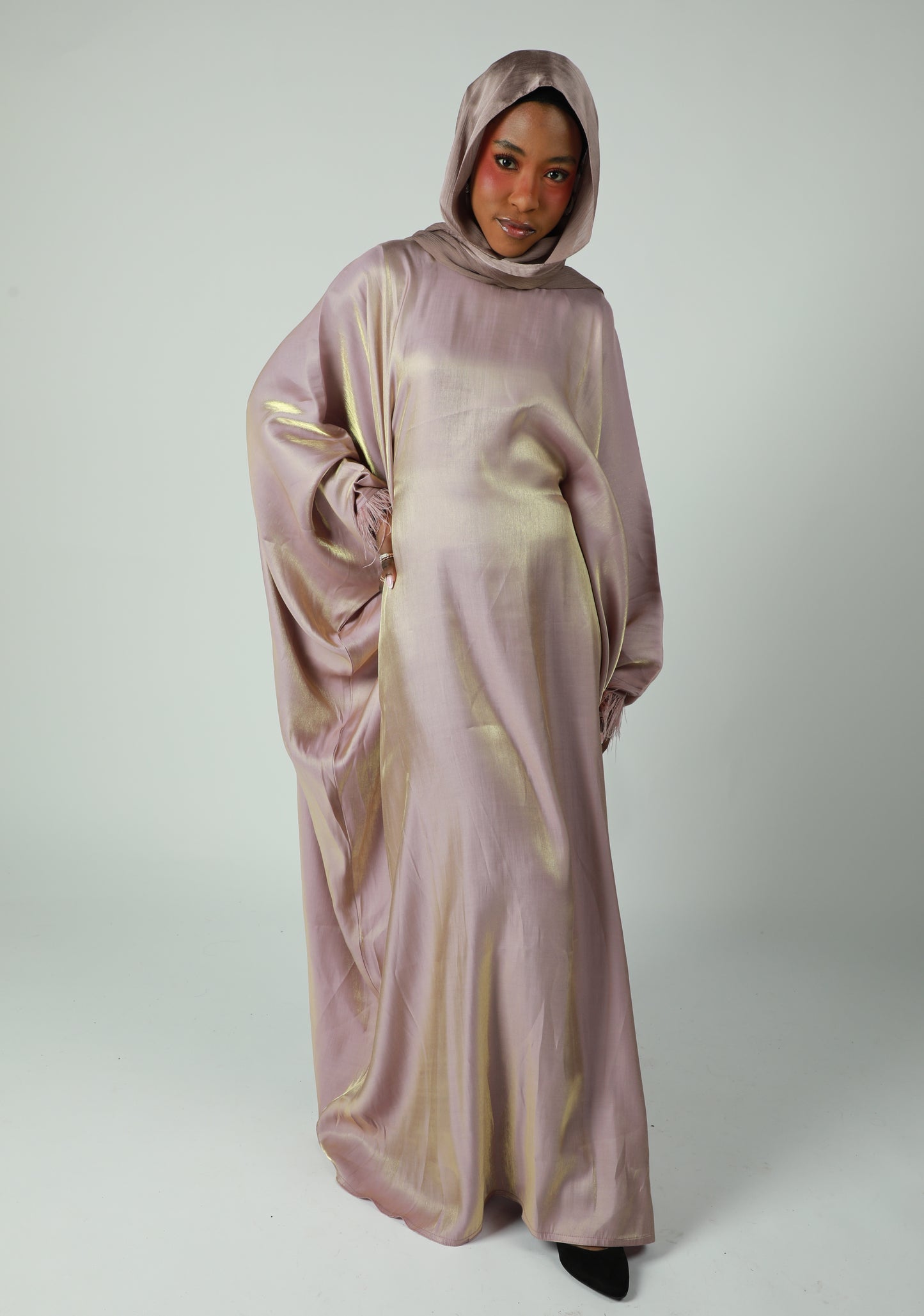 Butterfly Abaya - Two Tone Shimmer - Pink