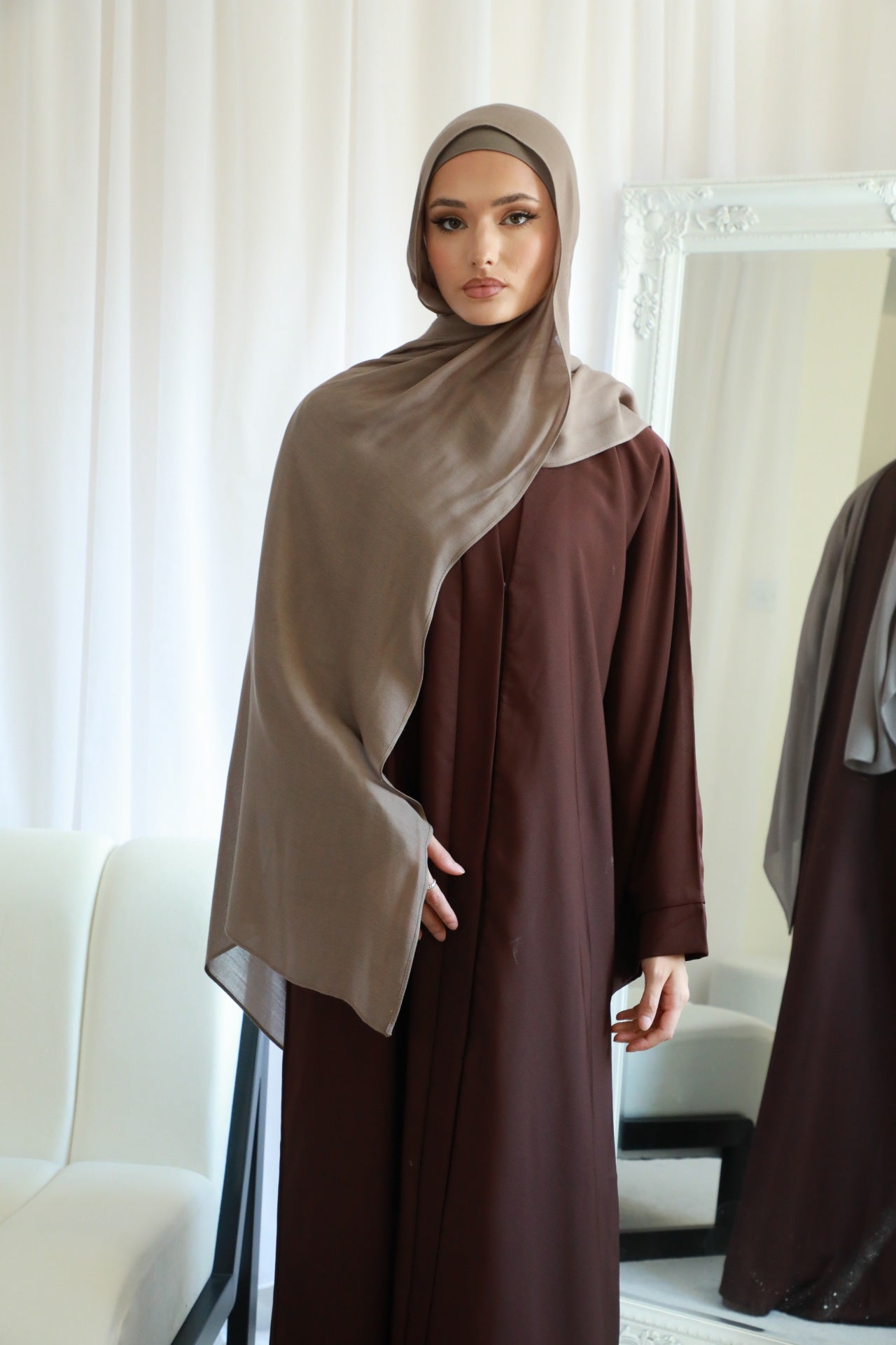 Basic Open Abaya - Mocha