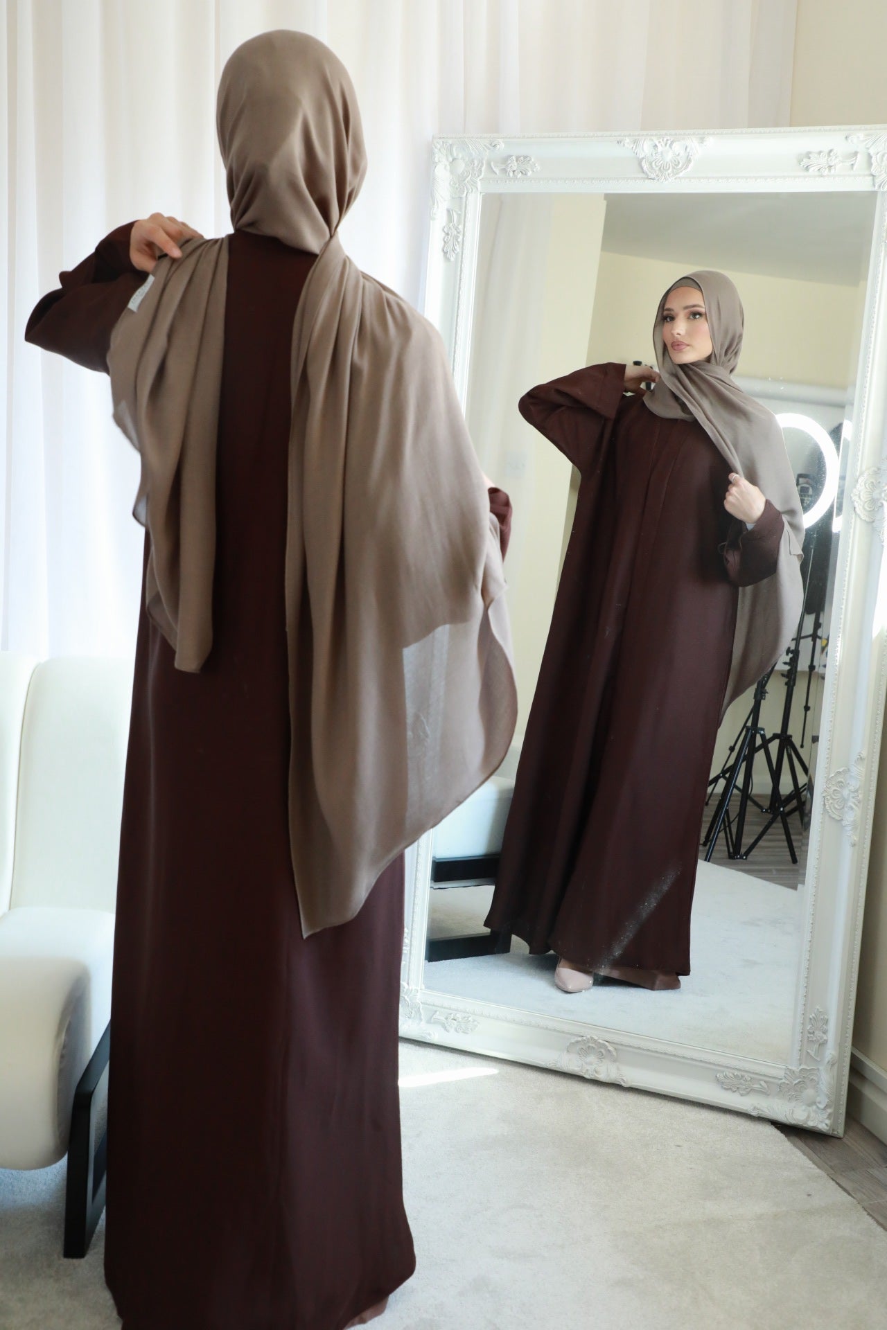 Basic Open Abaya - Mocha