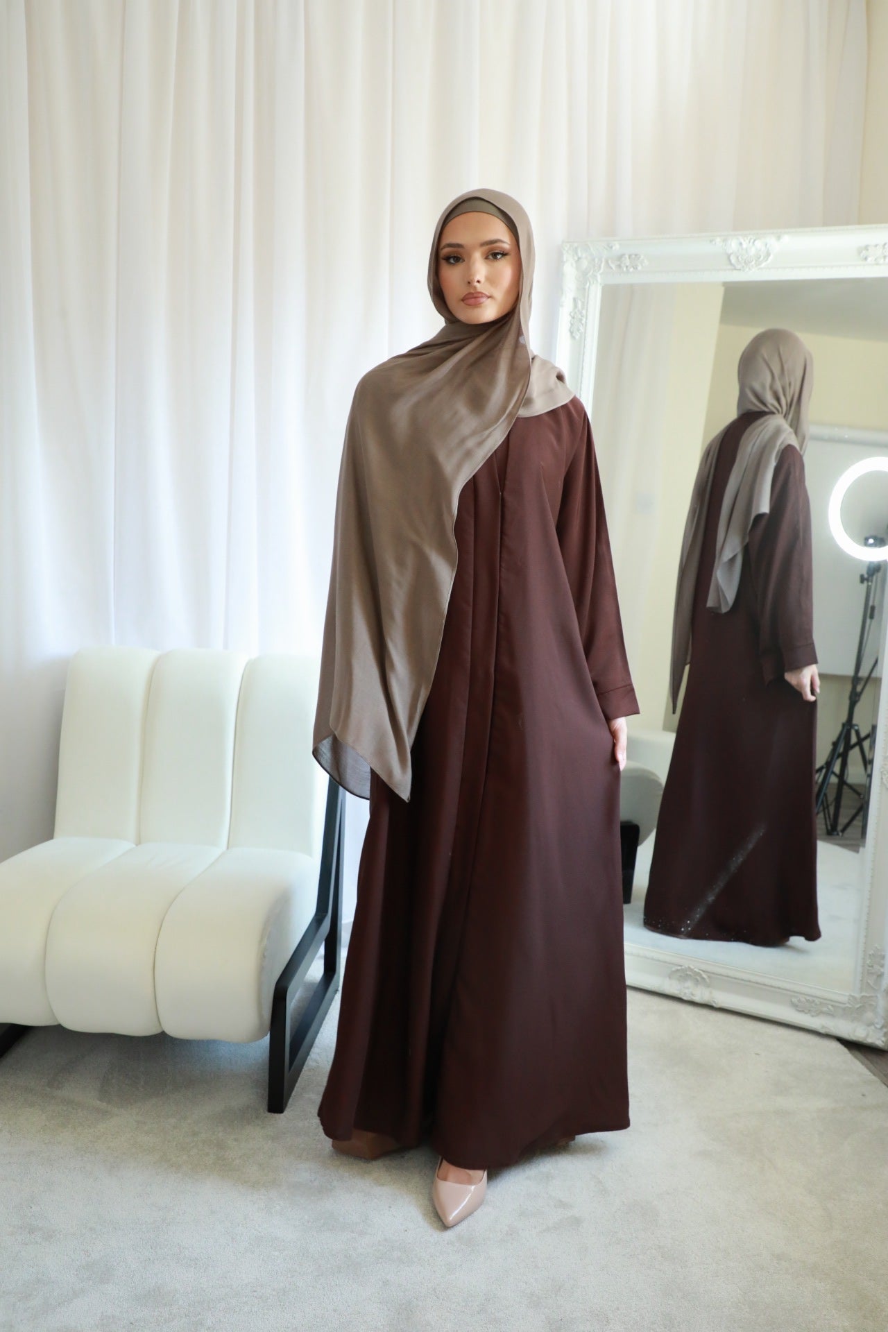Basic Open Abaya - Mocha