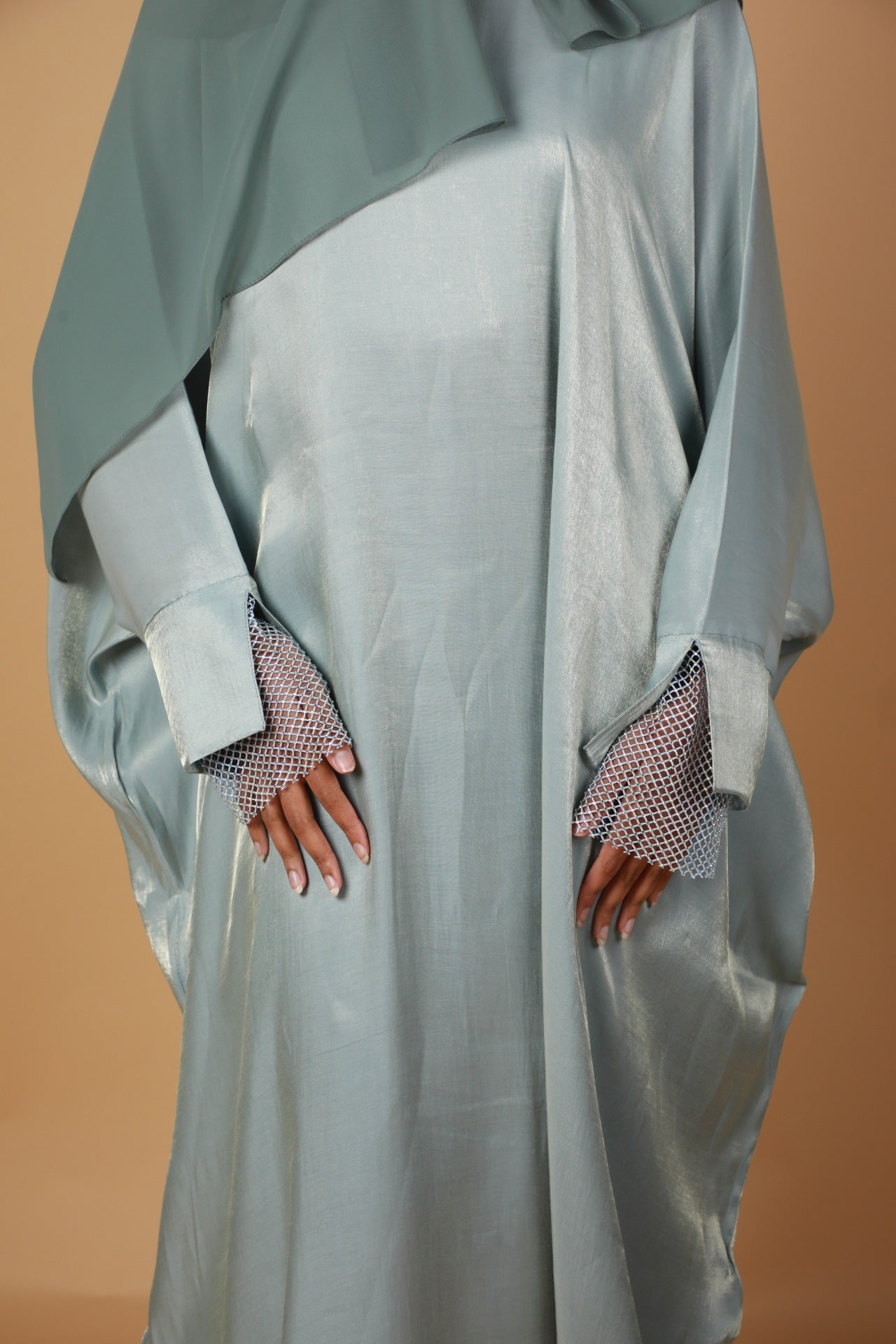 Laila Abaya (Two-tone Shimmer) - Green