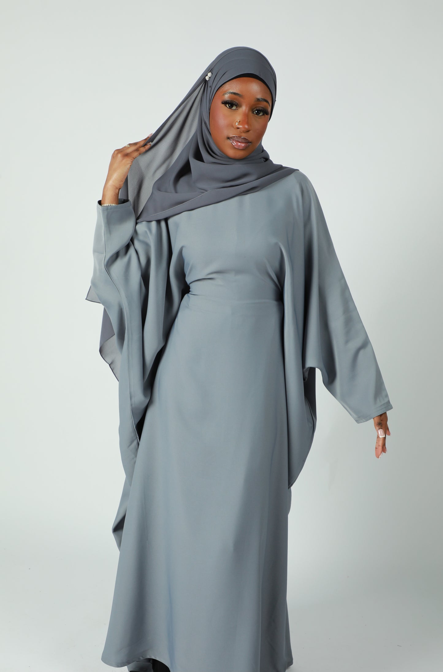 Butterfly Abaya - Grey