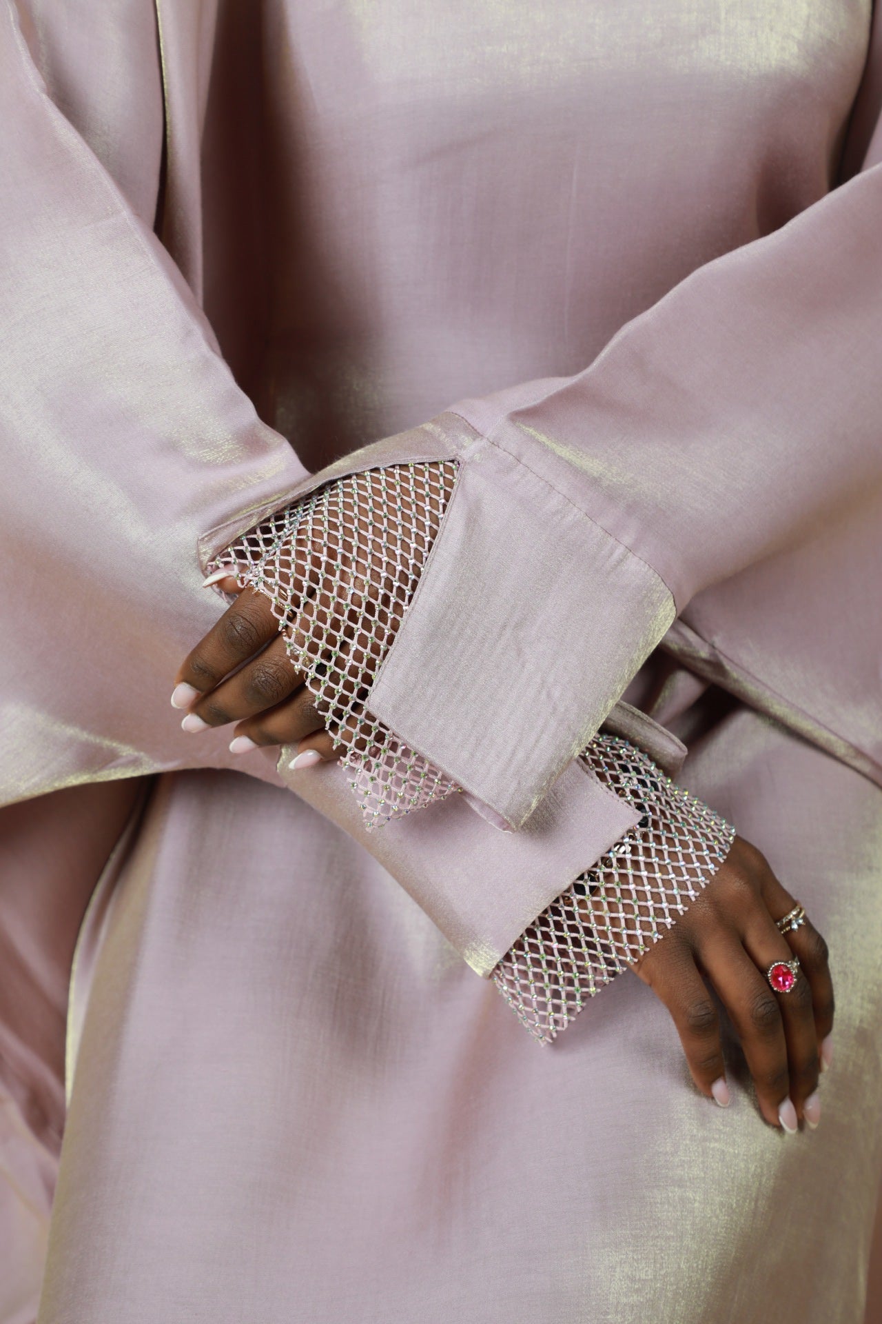 Laila Abaya (Two-tone Shimmer) - Pink
