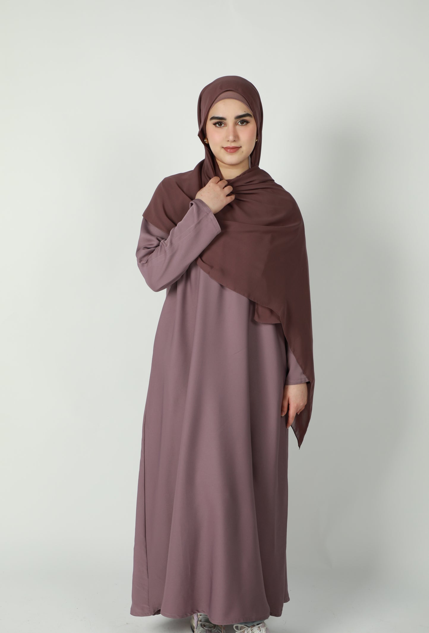 Basic Abaya With Pockets - Light Purple
