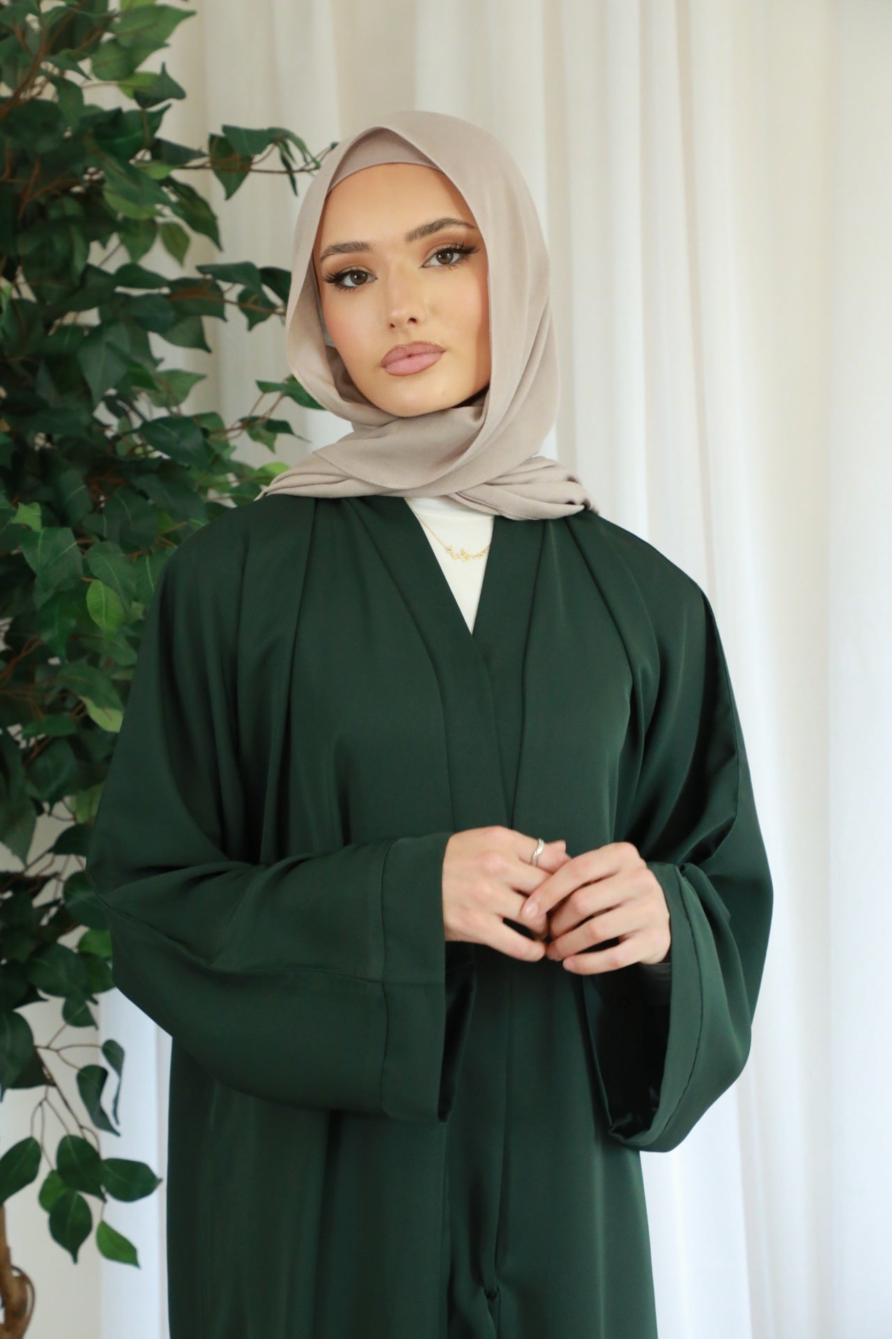 Basic Open Abaya - Emerald