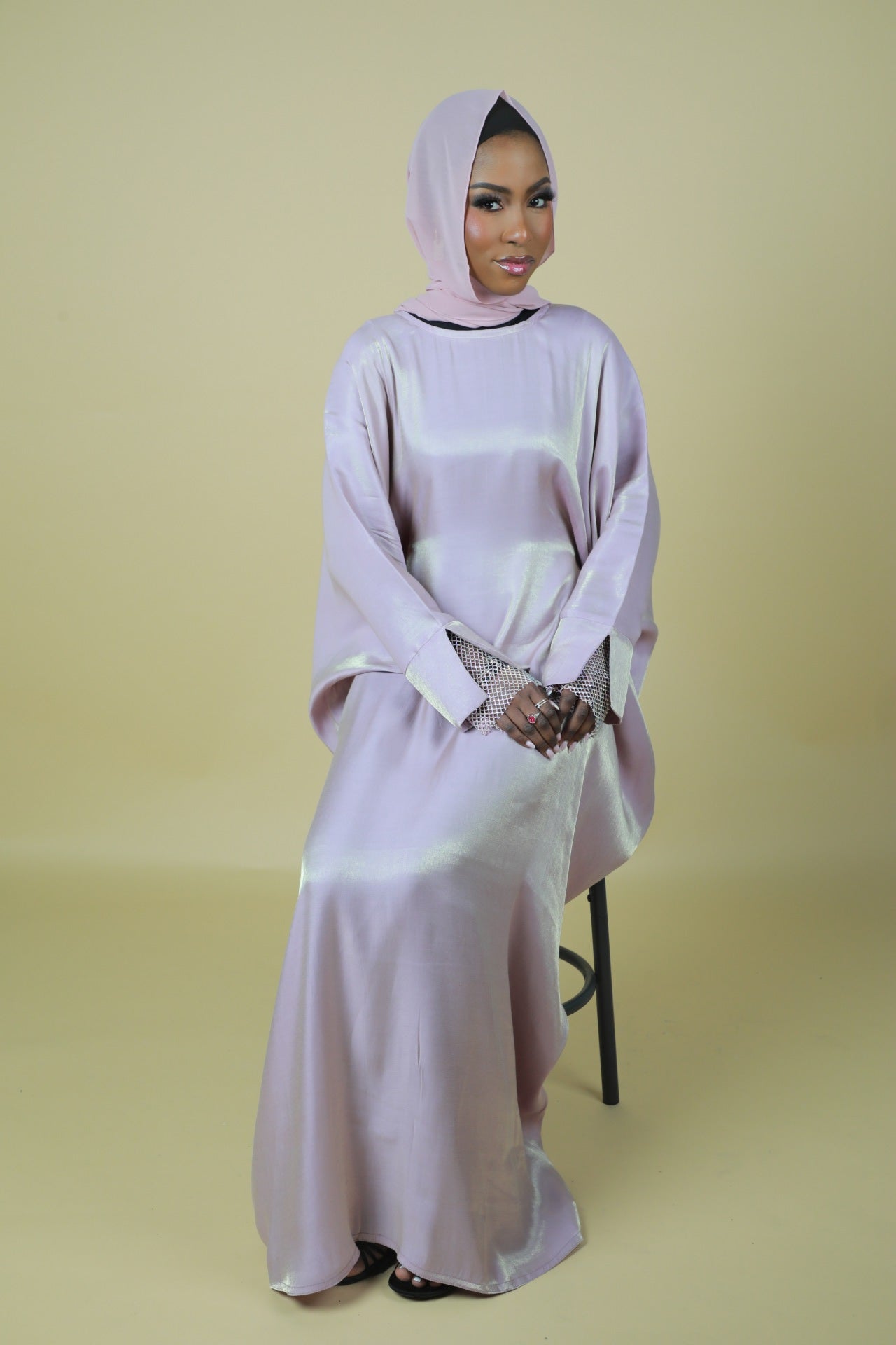 Laila Abaya (Two-tone Shimmer) - Pink