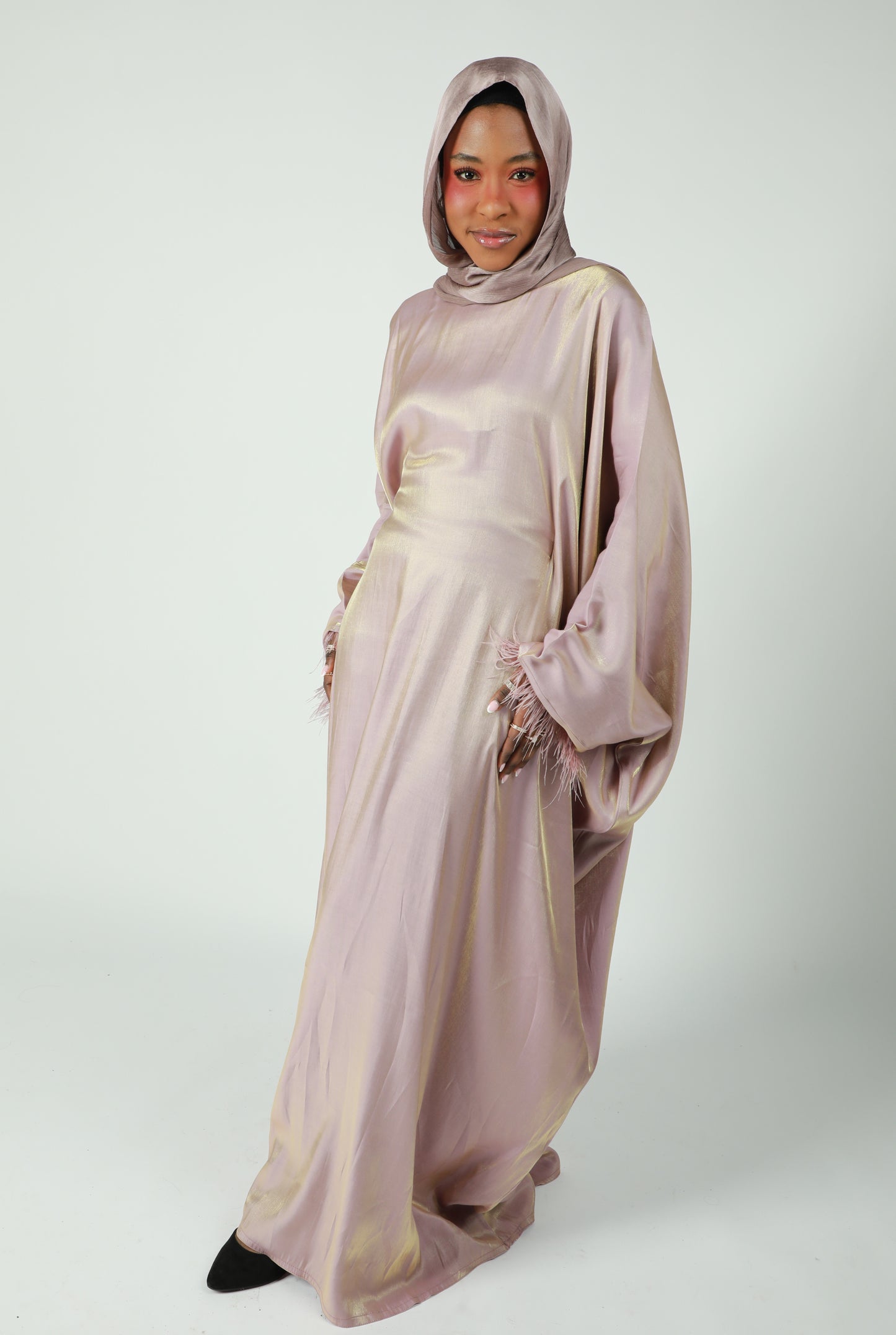 Butterfly Abaya - Two Tone Shimmer - Pink