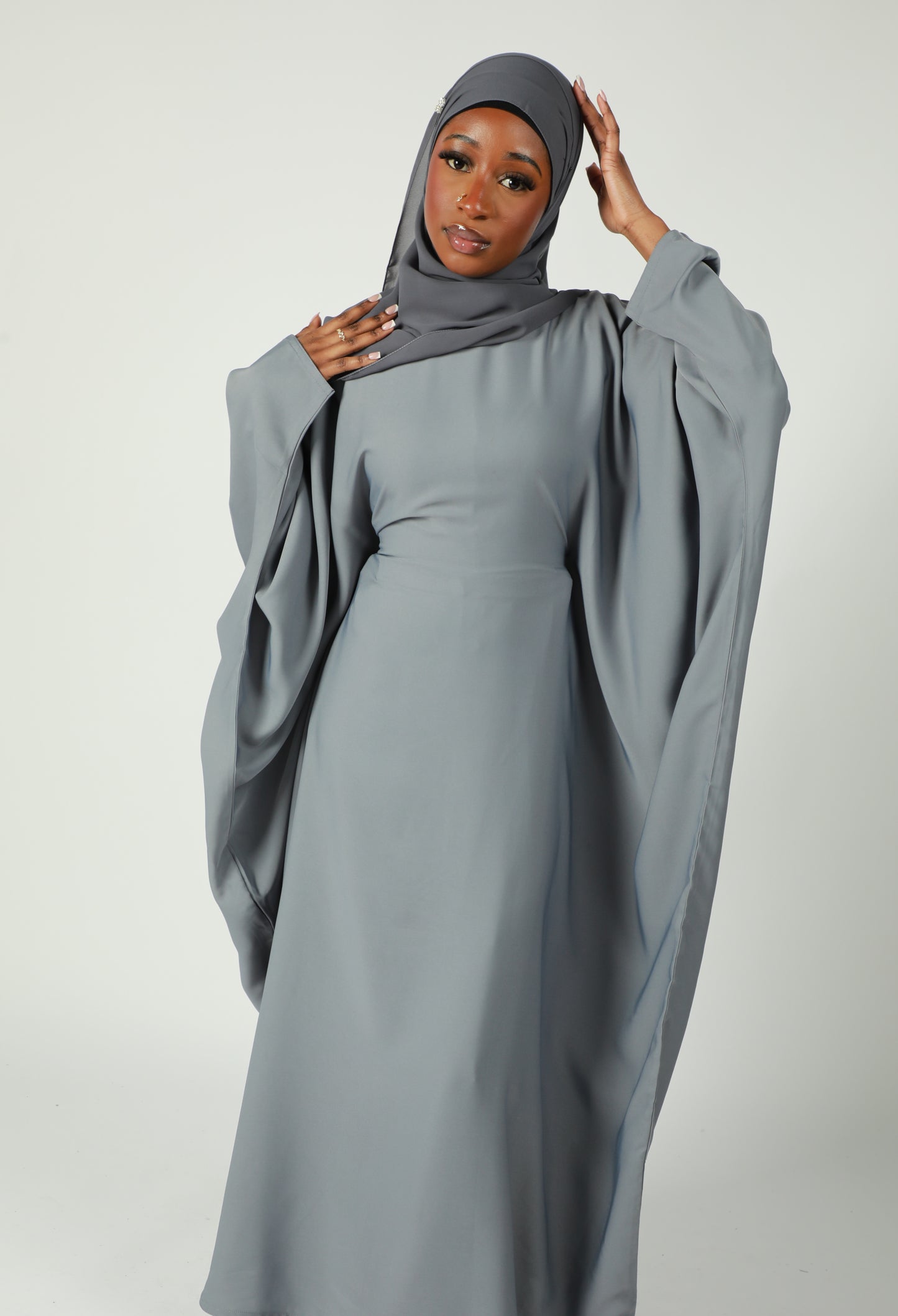 Butterfly Abaya - Grey