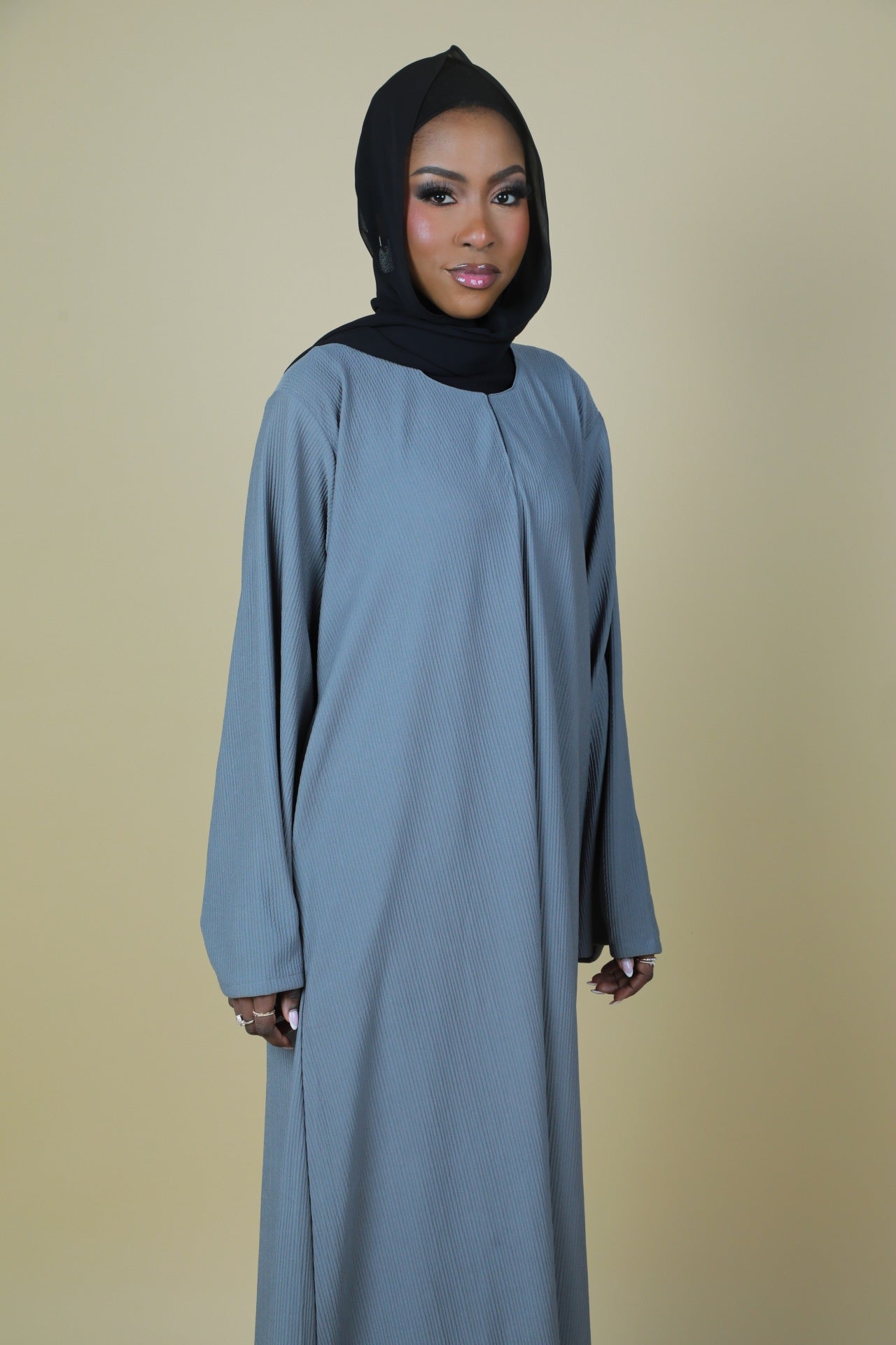 Winter Abaya (With Pockets) - Grey