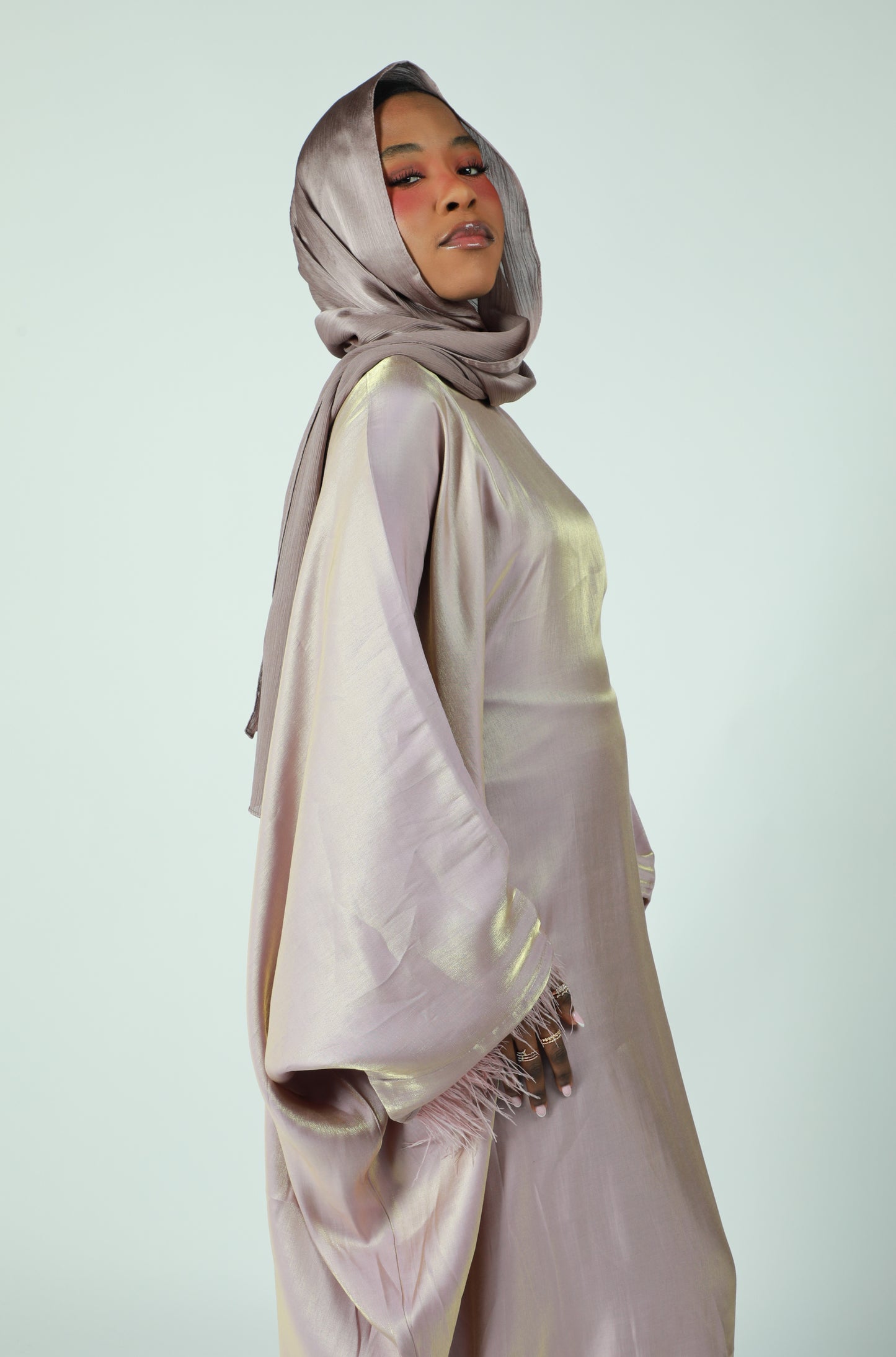 Butterfly Abaya - Two Tone Shimmer - Pink