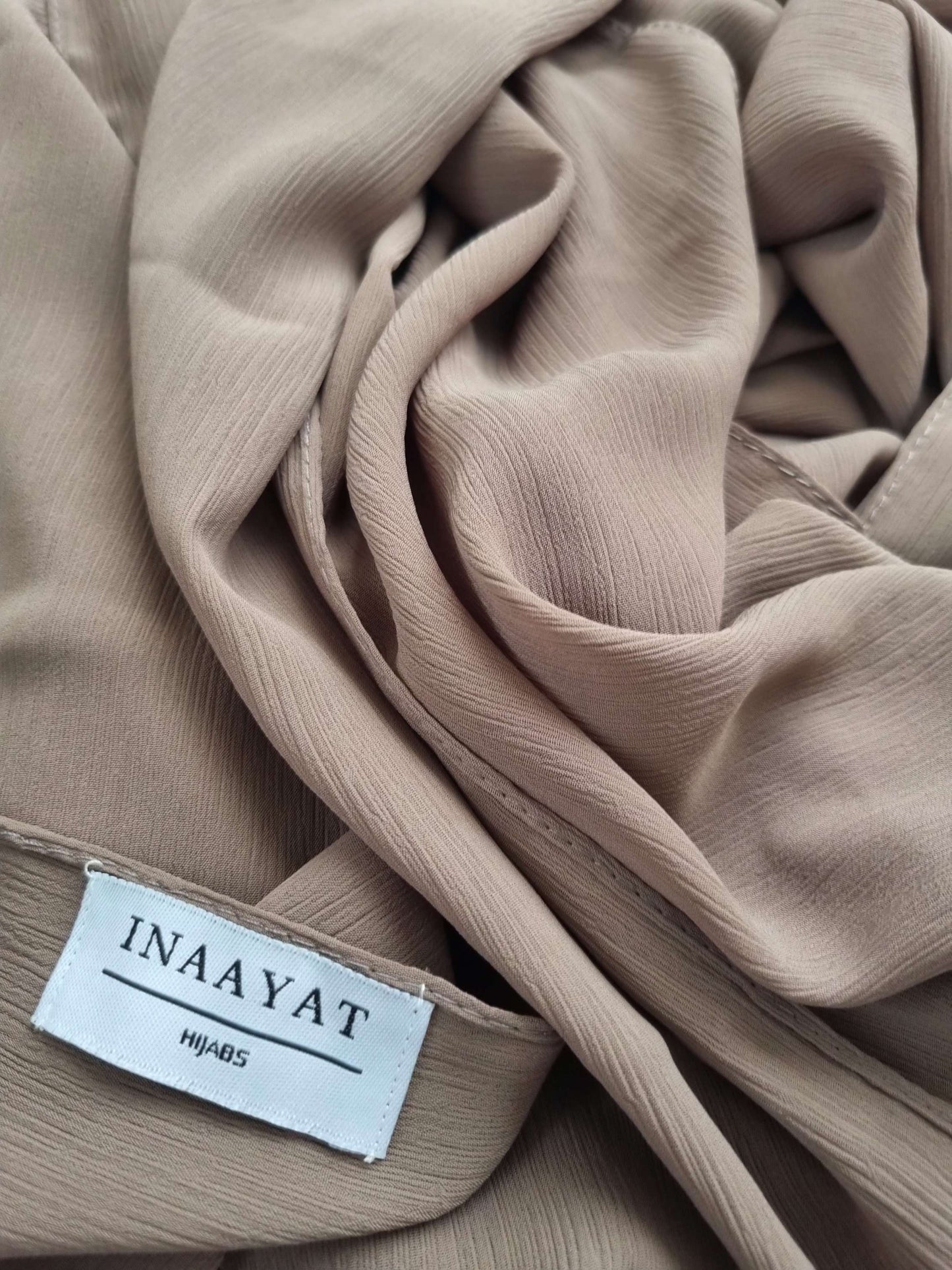 Crinkled Chiffon - Nude Brown