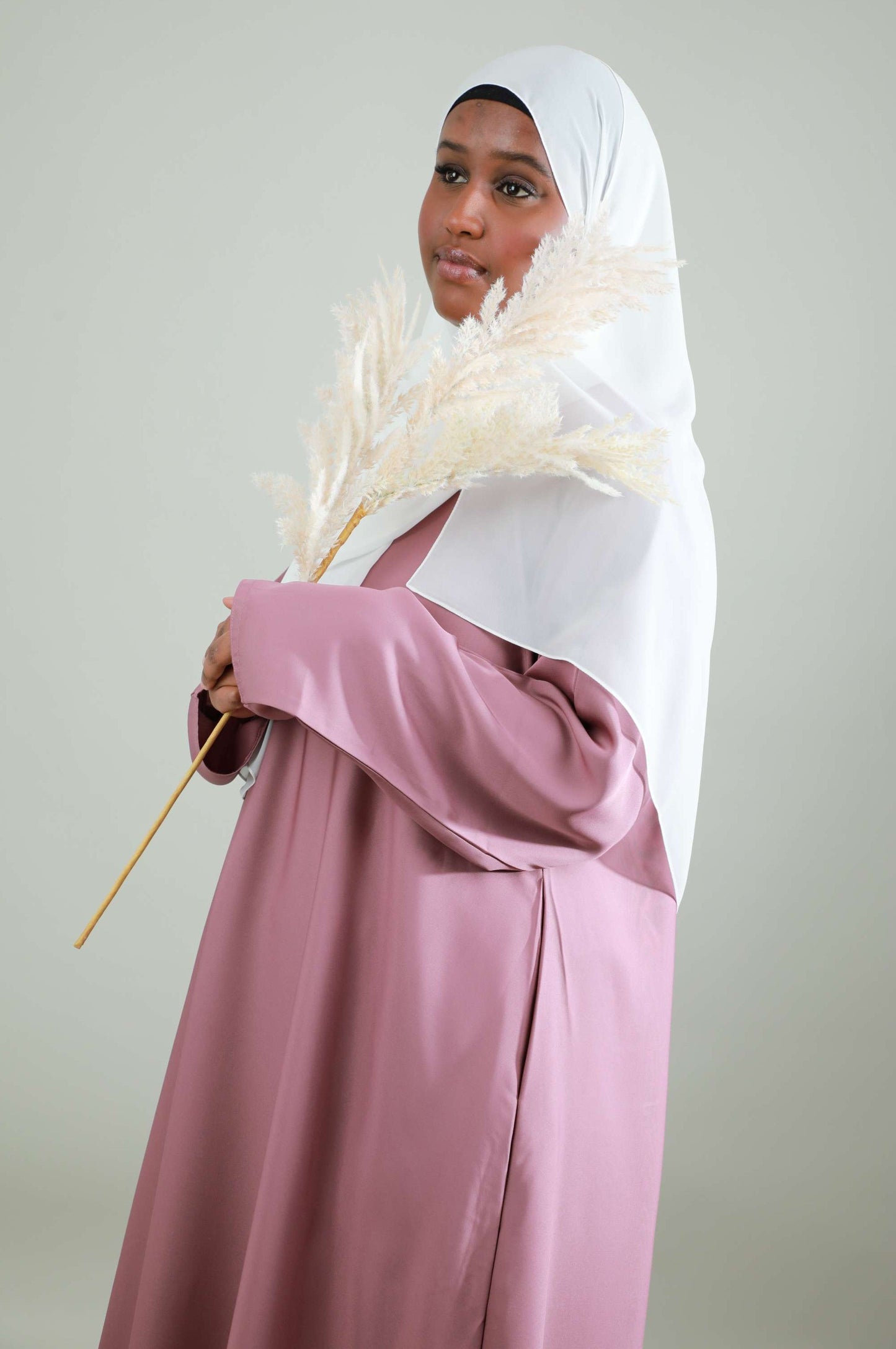 Basic Abaya With Pockets - Pink