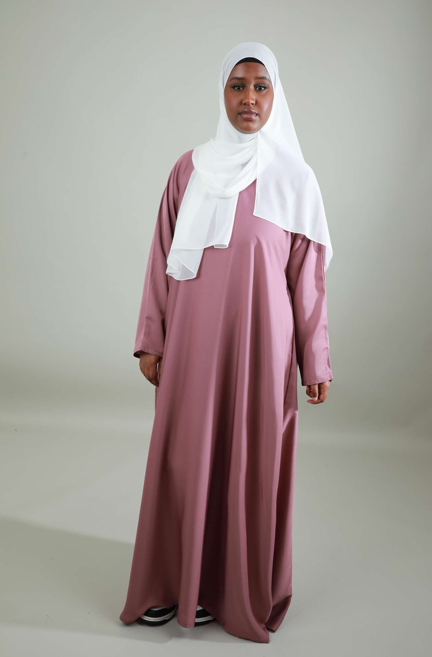 Basic Abaya With Pockets - Pink