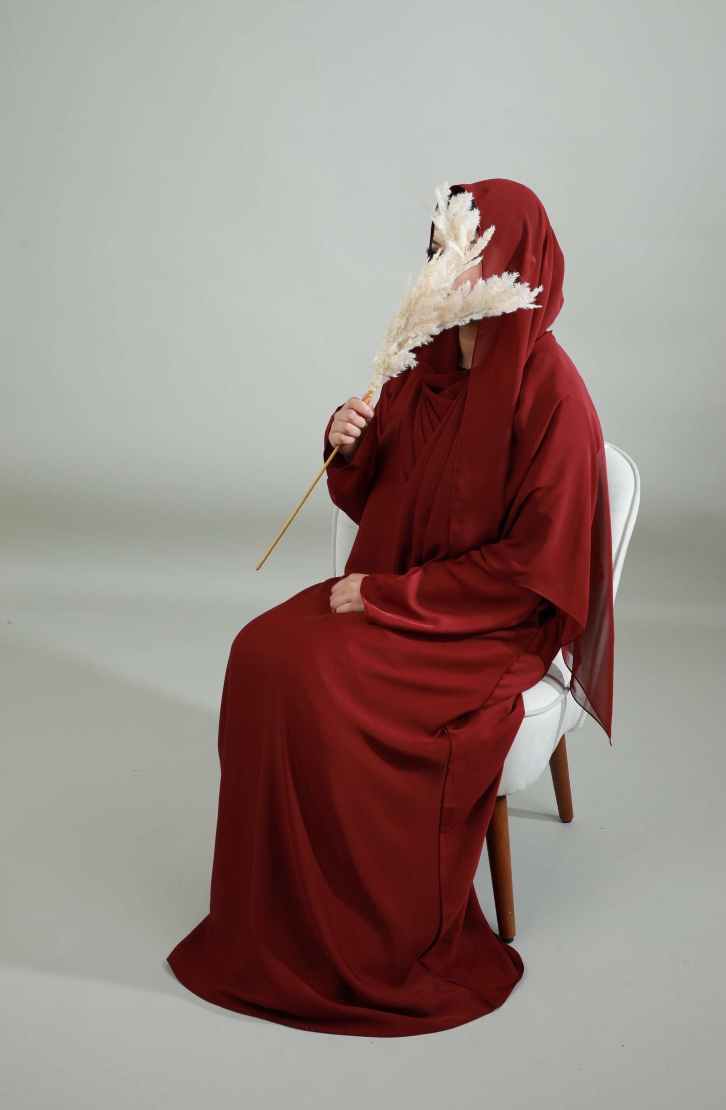 Basic Abaya With Pockets - Maroon